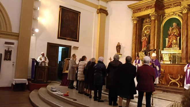 Eucaristía con el Padre Pedro Aguado en la Iglesia Parroquial de Ayerbe