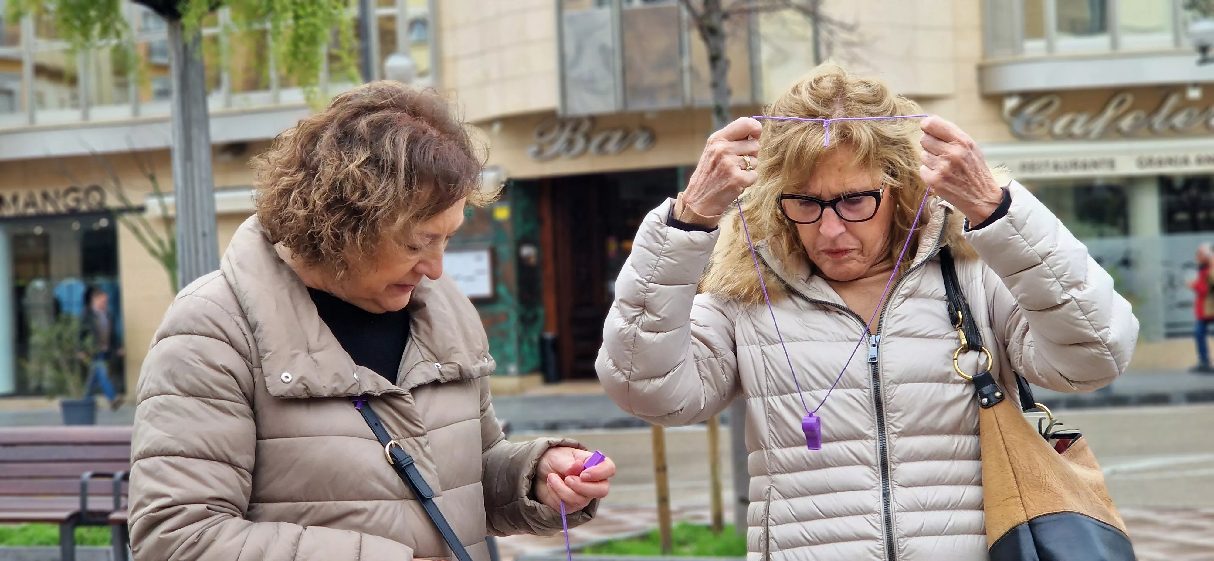 Andada por el 8M, Día de la Mujer, en Huesca. Foto Myriam Martínez