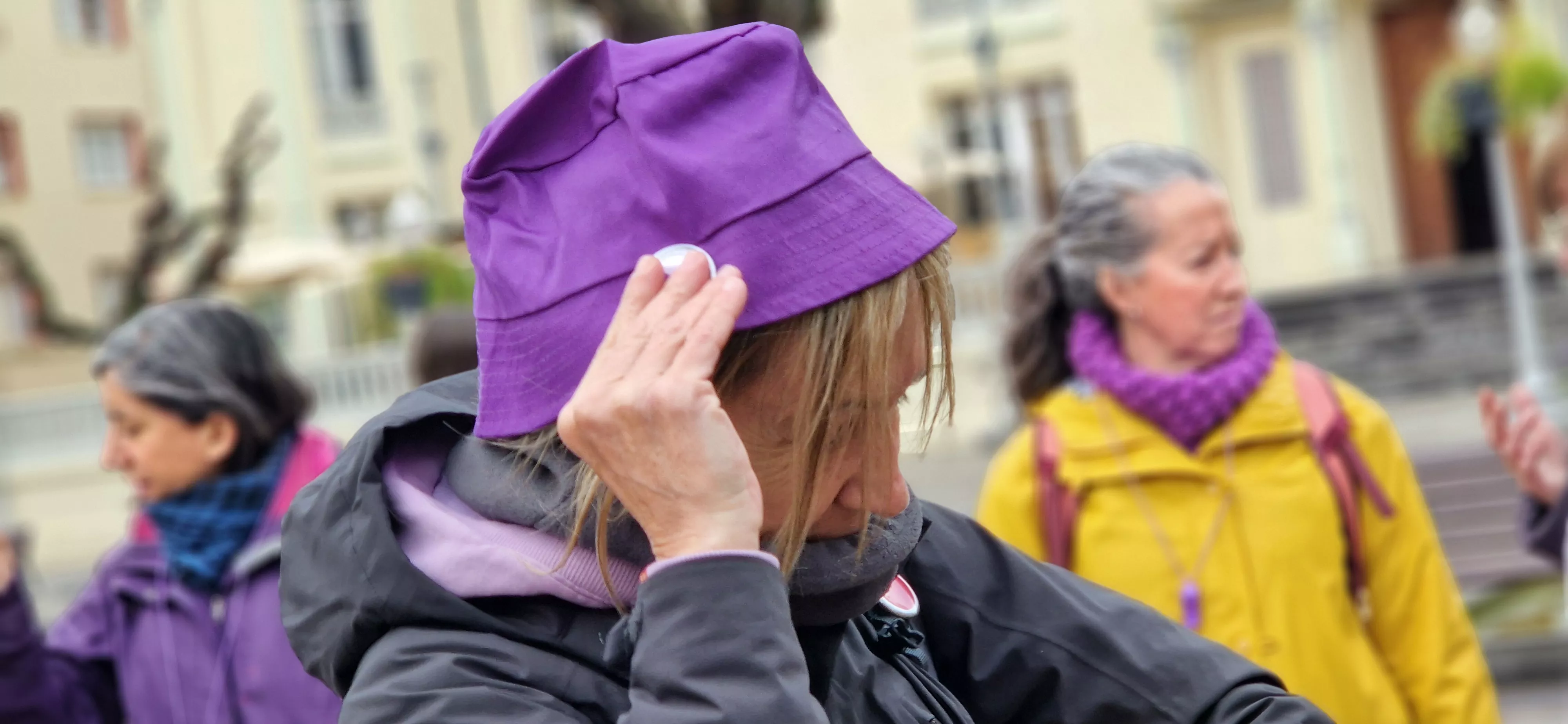 Andada por el 8M, Día de la Mujer, en Huesca. Foto Myriam Martínez