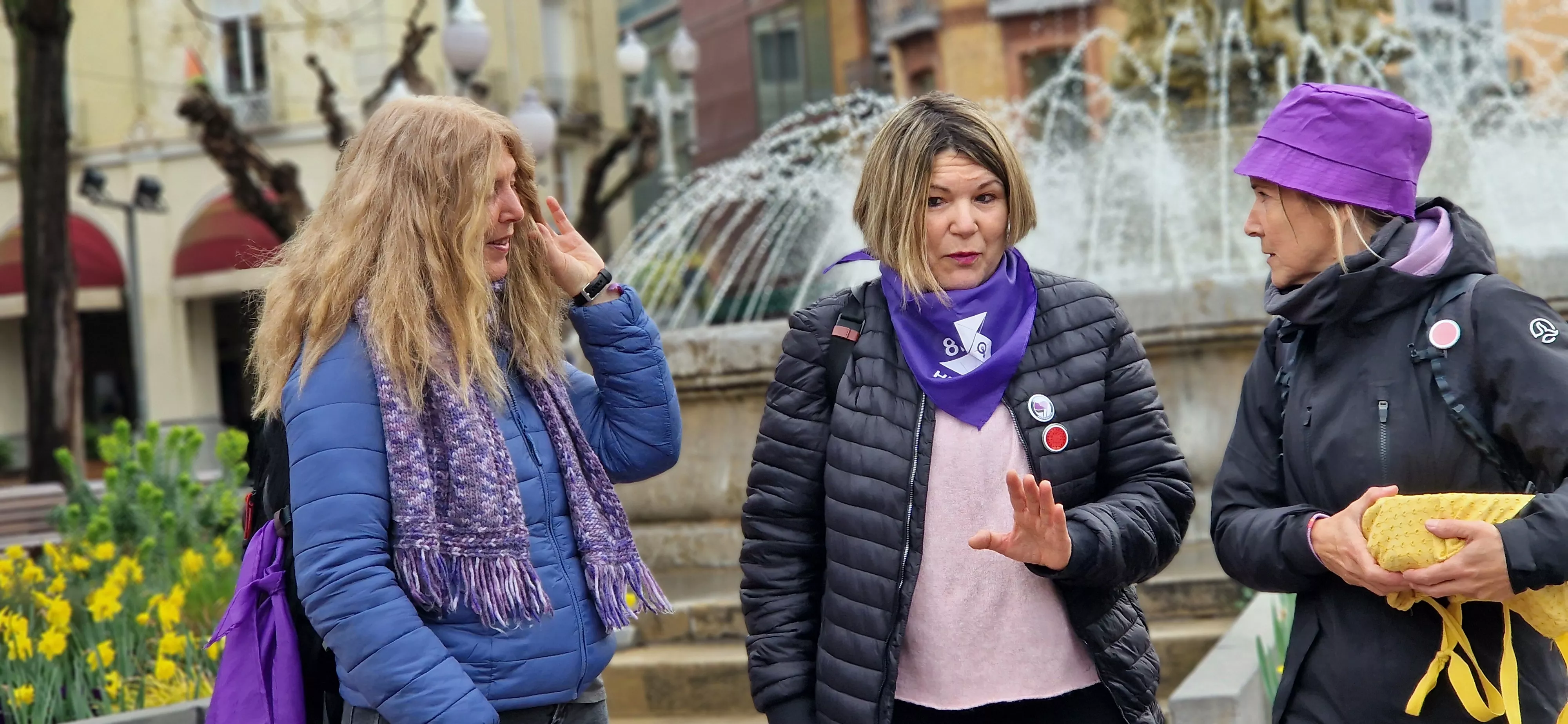 Andada por el 8M, Día de la Mujer, en Huesca. Foto Myriam Martínez
