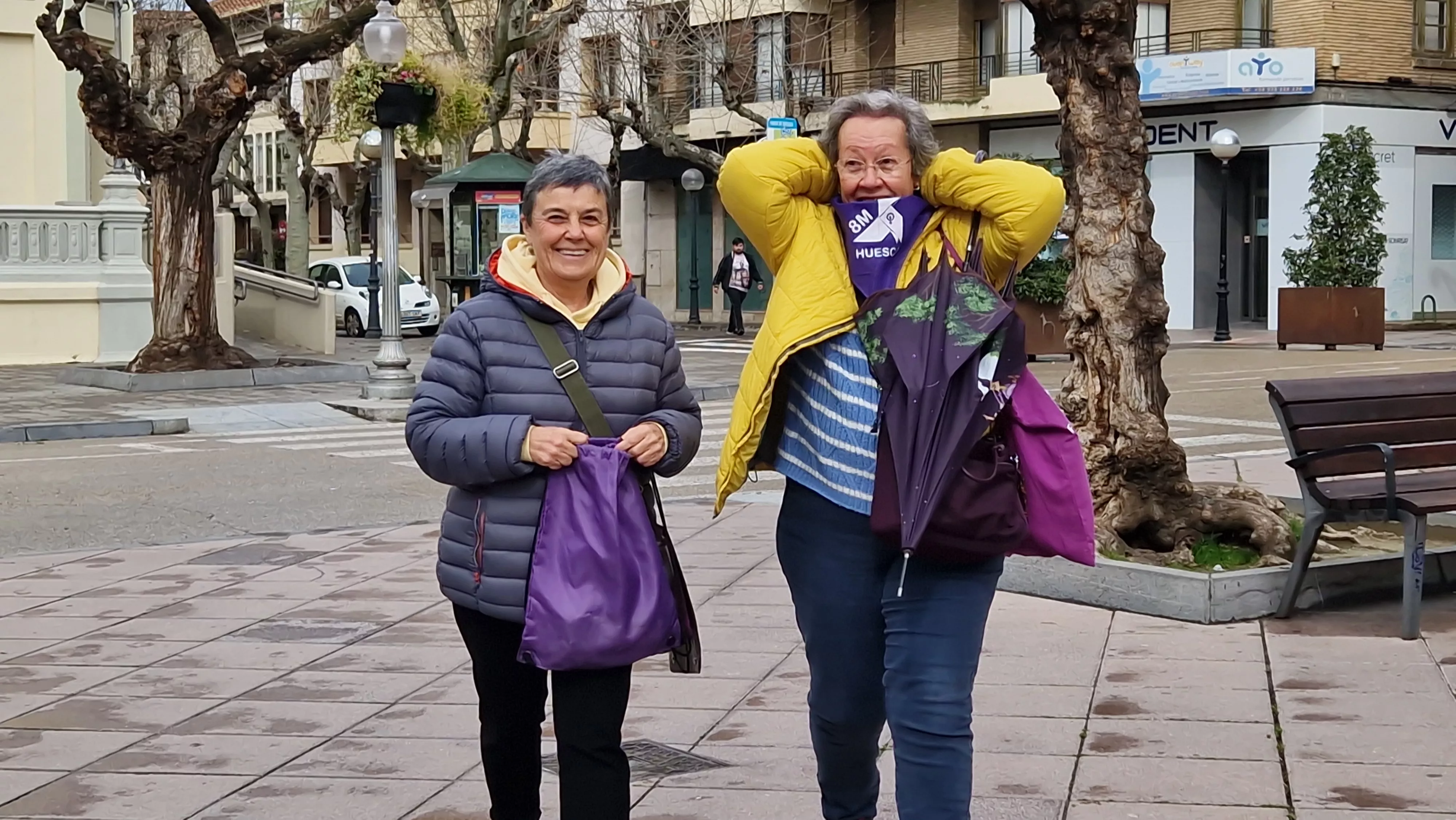 Andada por el 8M, Día de la Mujer, en Huesca. Foto Myriam Martínez
