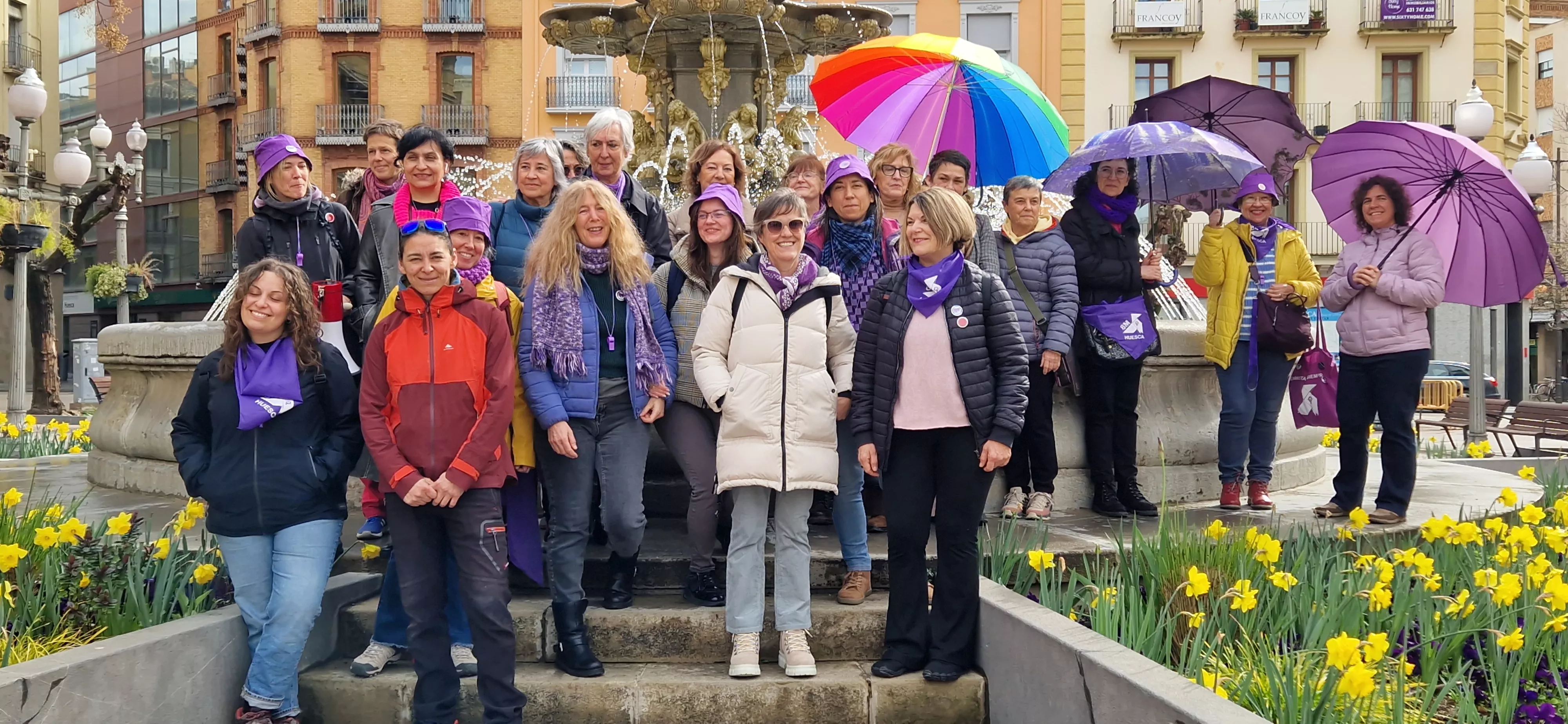 Andada por el 8M, Día de la Mujer, en Huesca. Foto Myriam Martínez