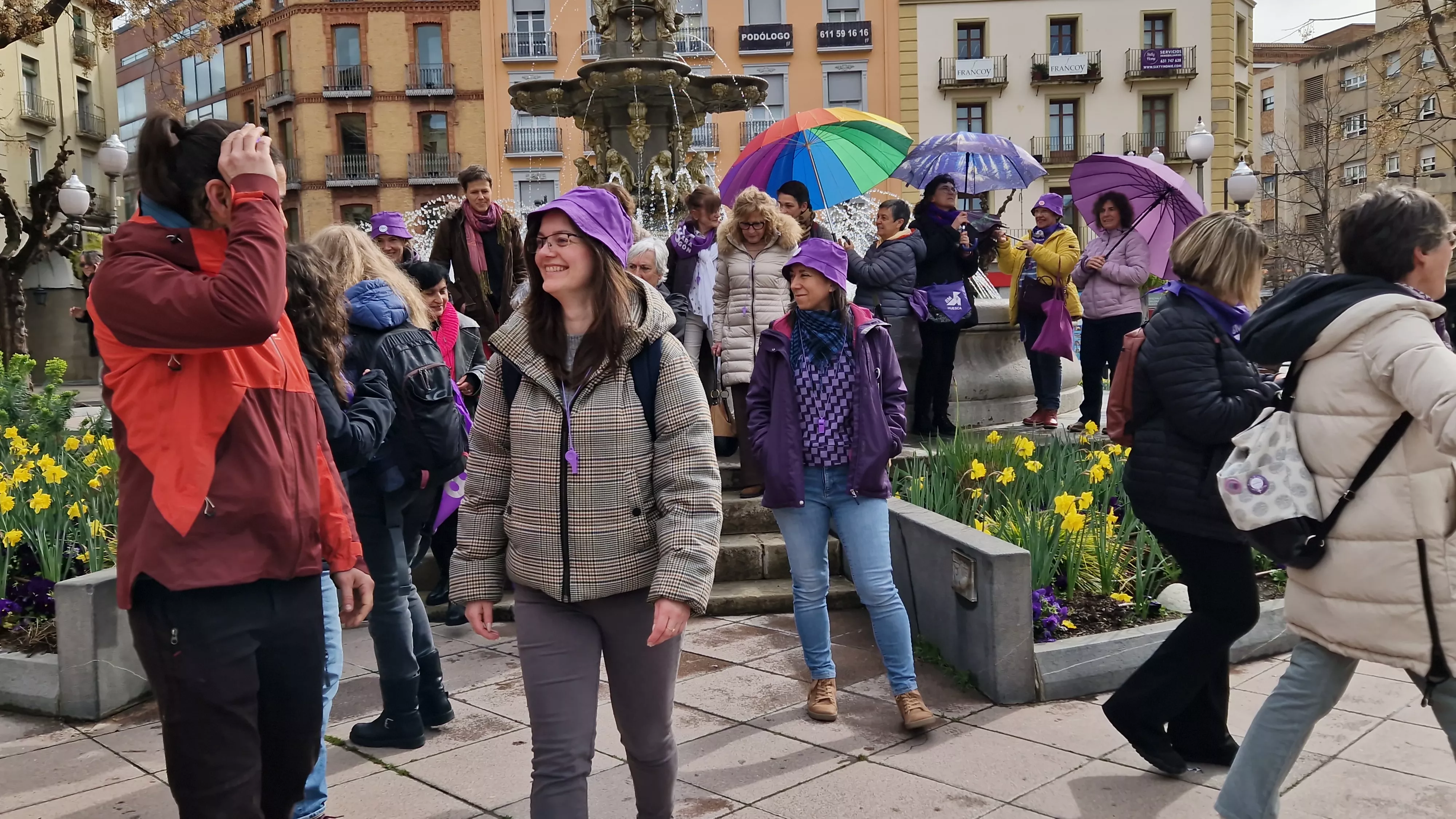 Andada por el 8M, Día de la Mujer, en Huesca. Foto Myriam Martínez
