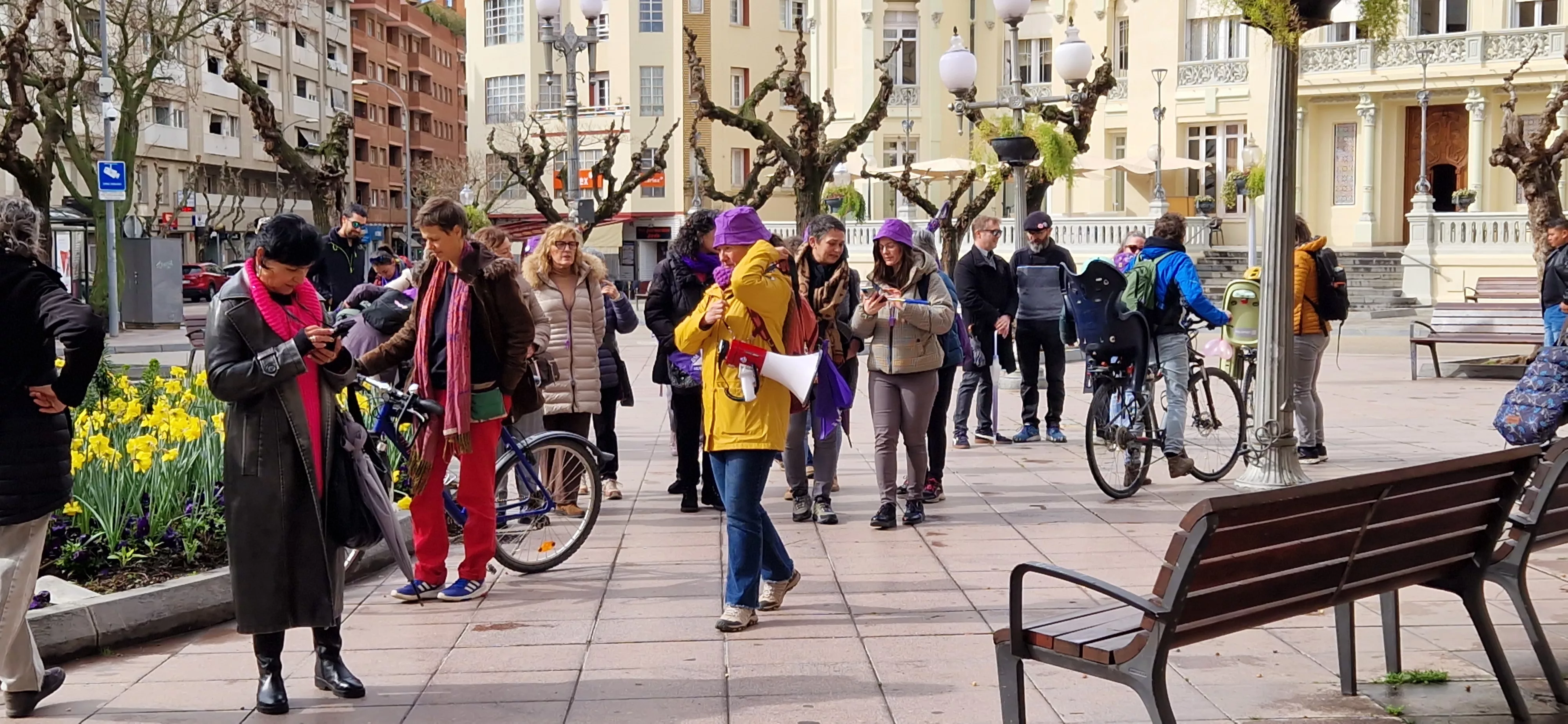 Andada por el 8M, Día de la Mujer, en Huesca. Foto Myriam Martínez