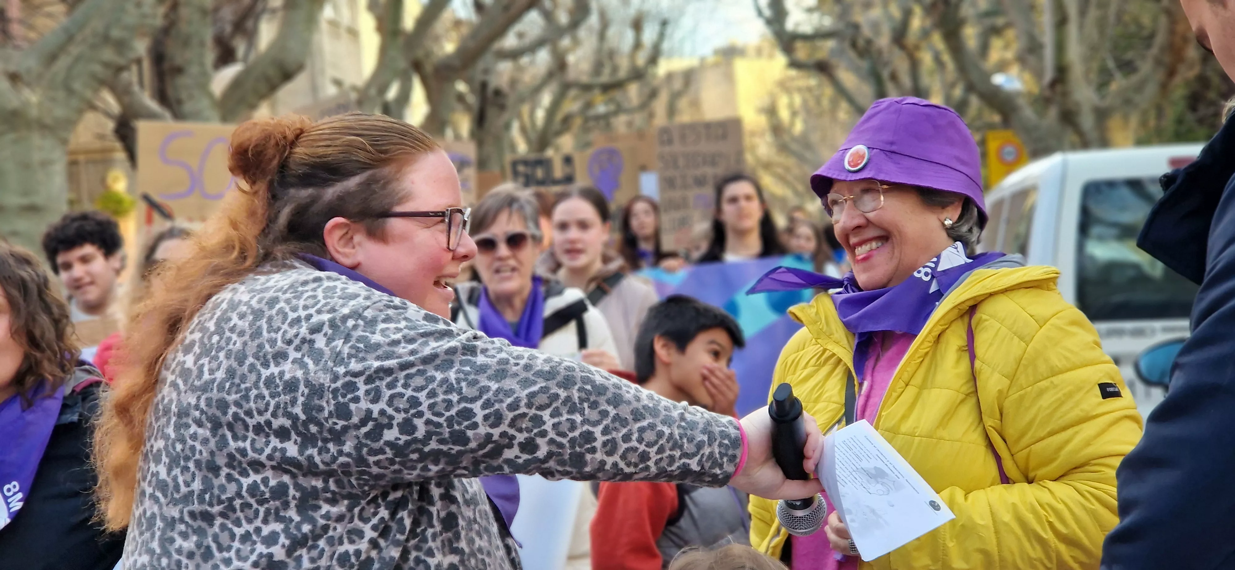 Manifestación del 8M, Día Internacional de la Mujer, en Huesca. Foto Myriam Martínez