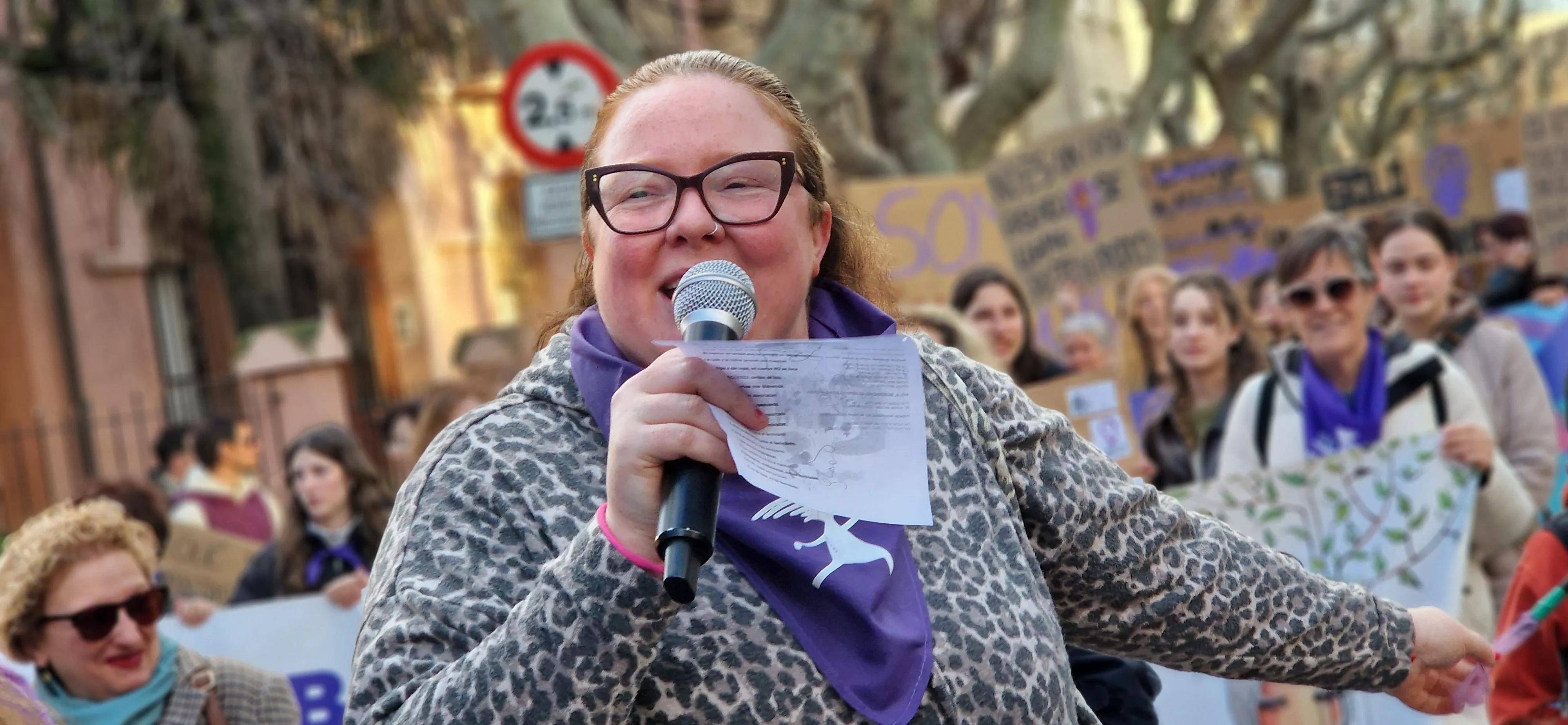 Manifestación del 8M, Día Internacional de la Mujer, en Huesca. Foto Myriam Martínez