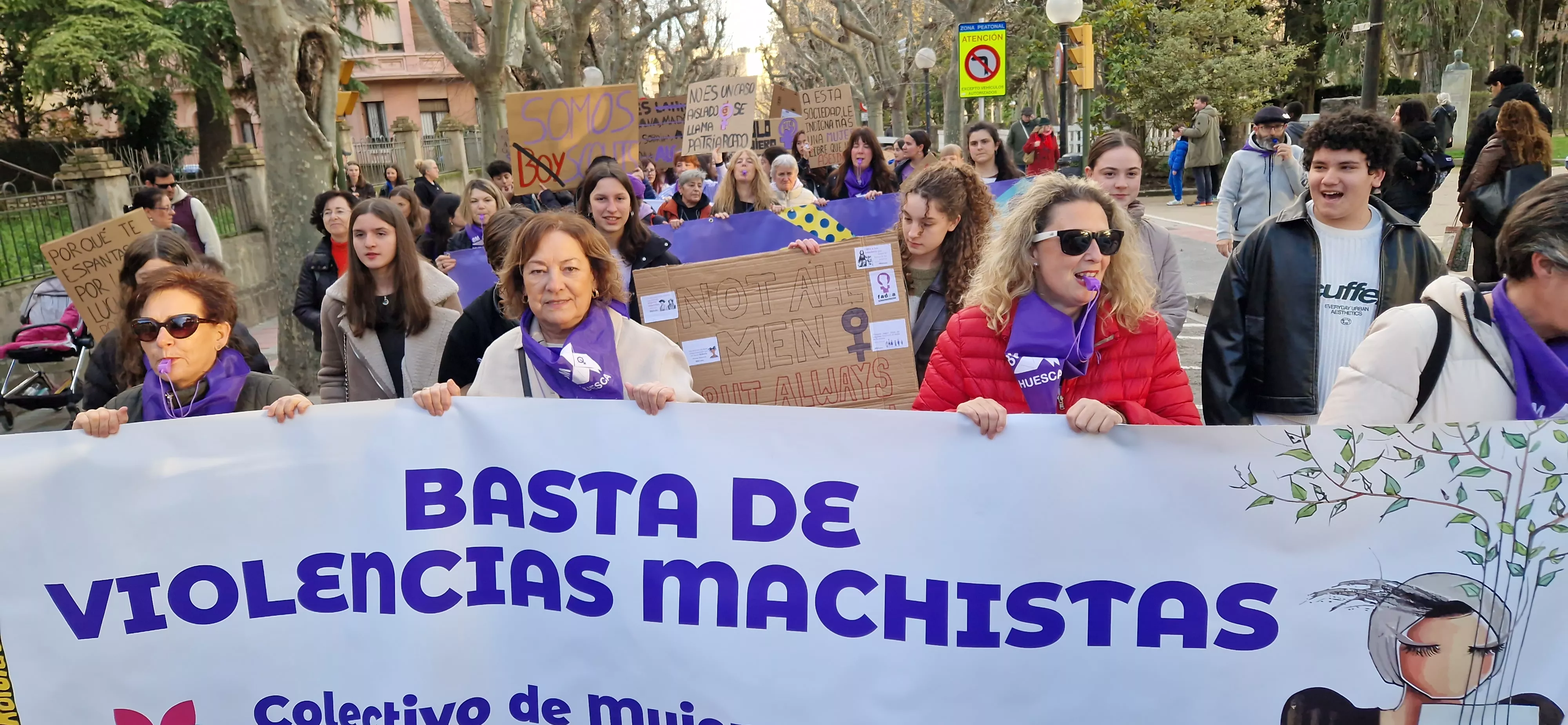 Manifestación del 8M, Día Internacional de la Mujer, en Huesca. Foto Myriam Martínez