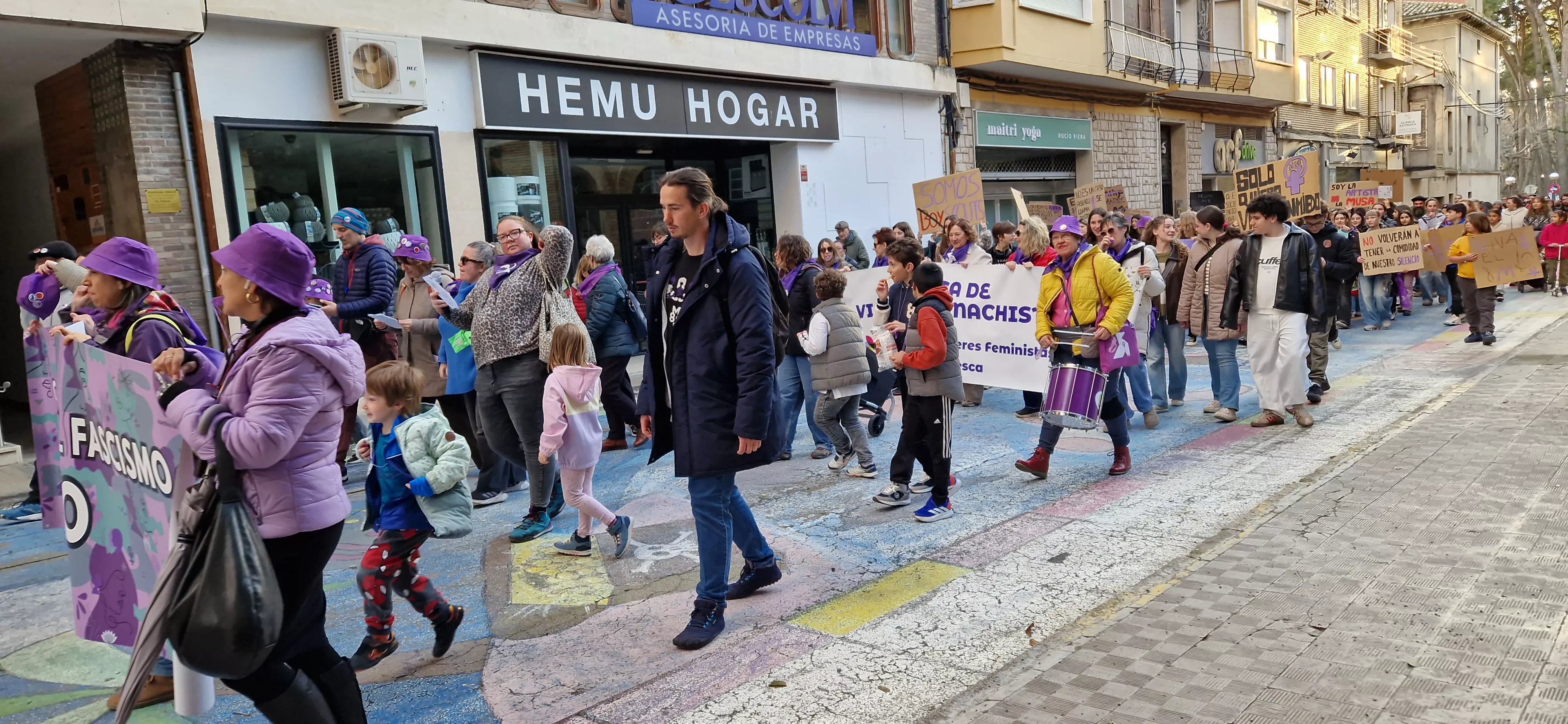 Manifestación del 8M, Día Internacional de la Mujer, en Huesca. Foto Myriam Martínez