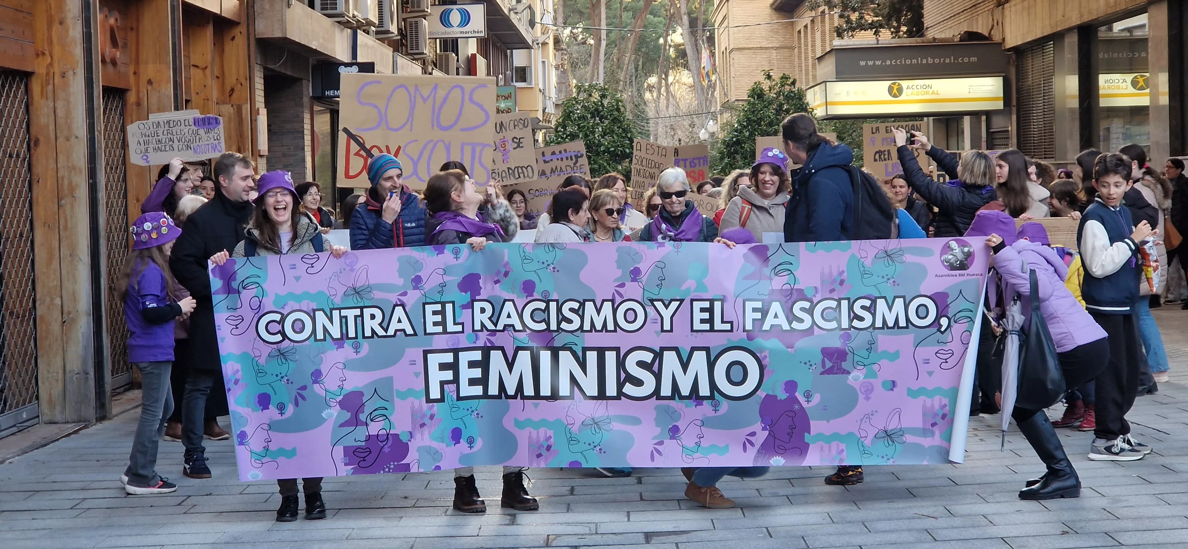 Manifestación del 8M, Día Internacional de la Mujer, en Huesca. Foto Myriam Martínez