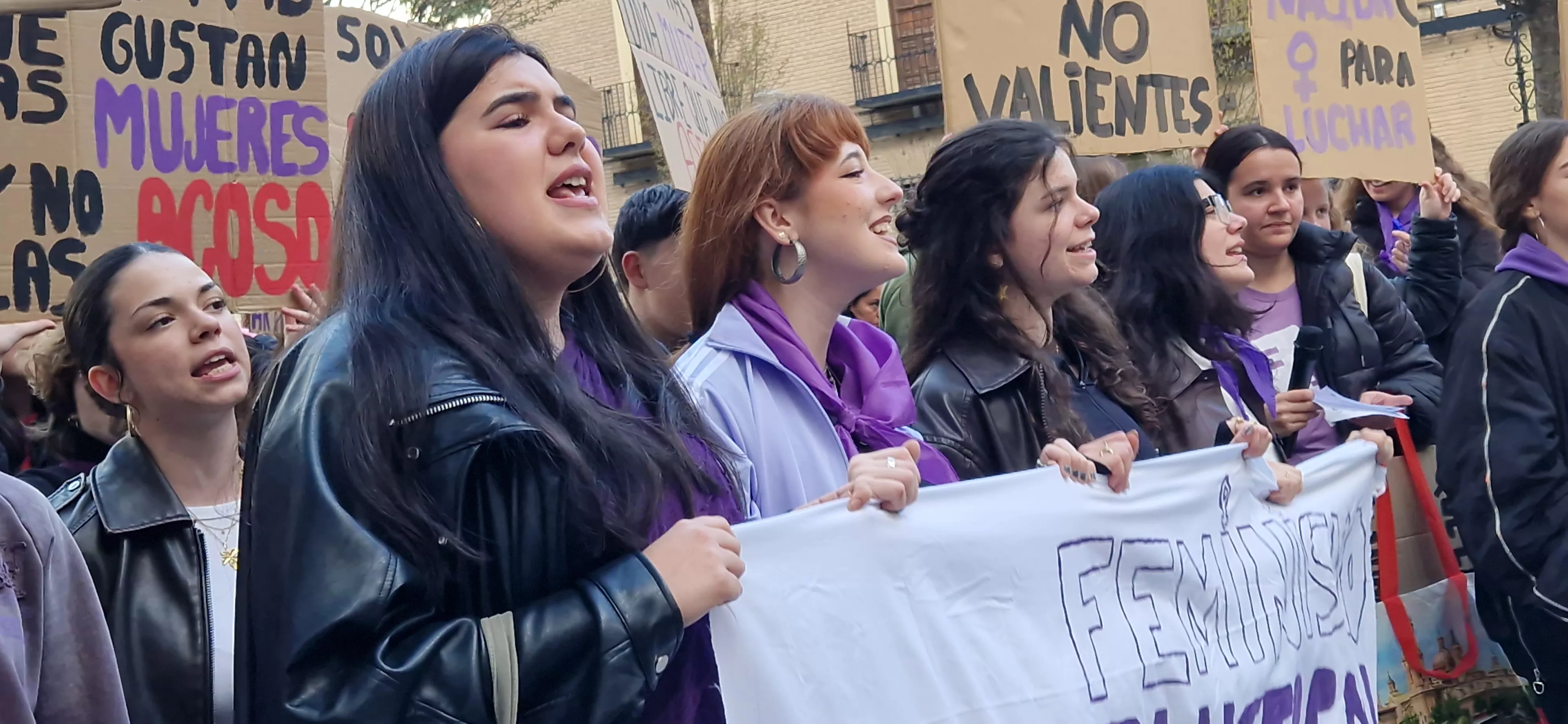 Manifestación del 8M, Día Internacional de la Mujer, en Huesca. Foto Myriam Martínez