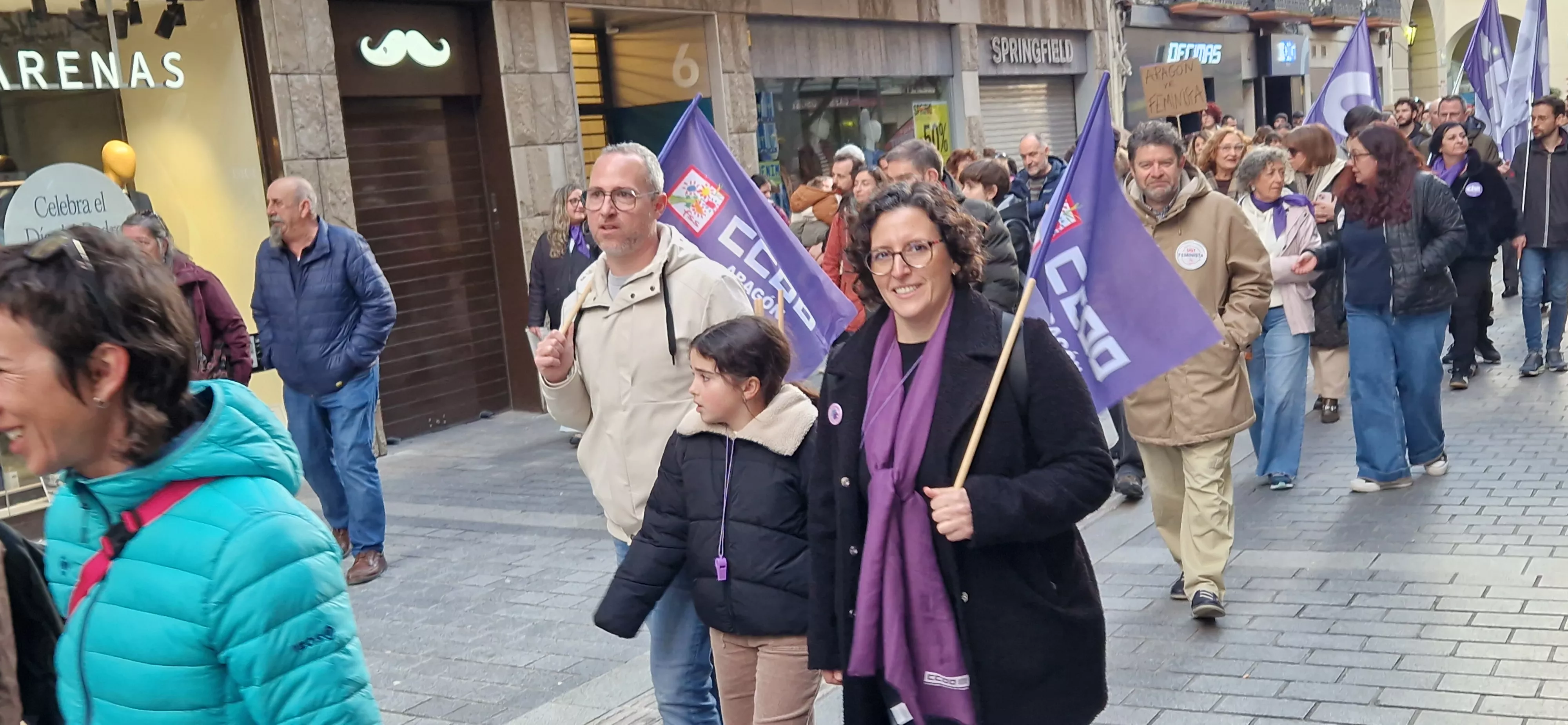 Manifestación del 8M, Día Internacional de la Mujer, en Huesca. Foto Myriam Martínez