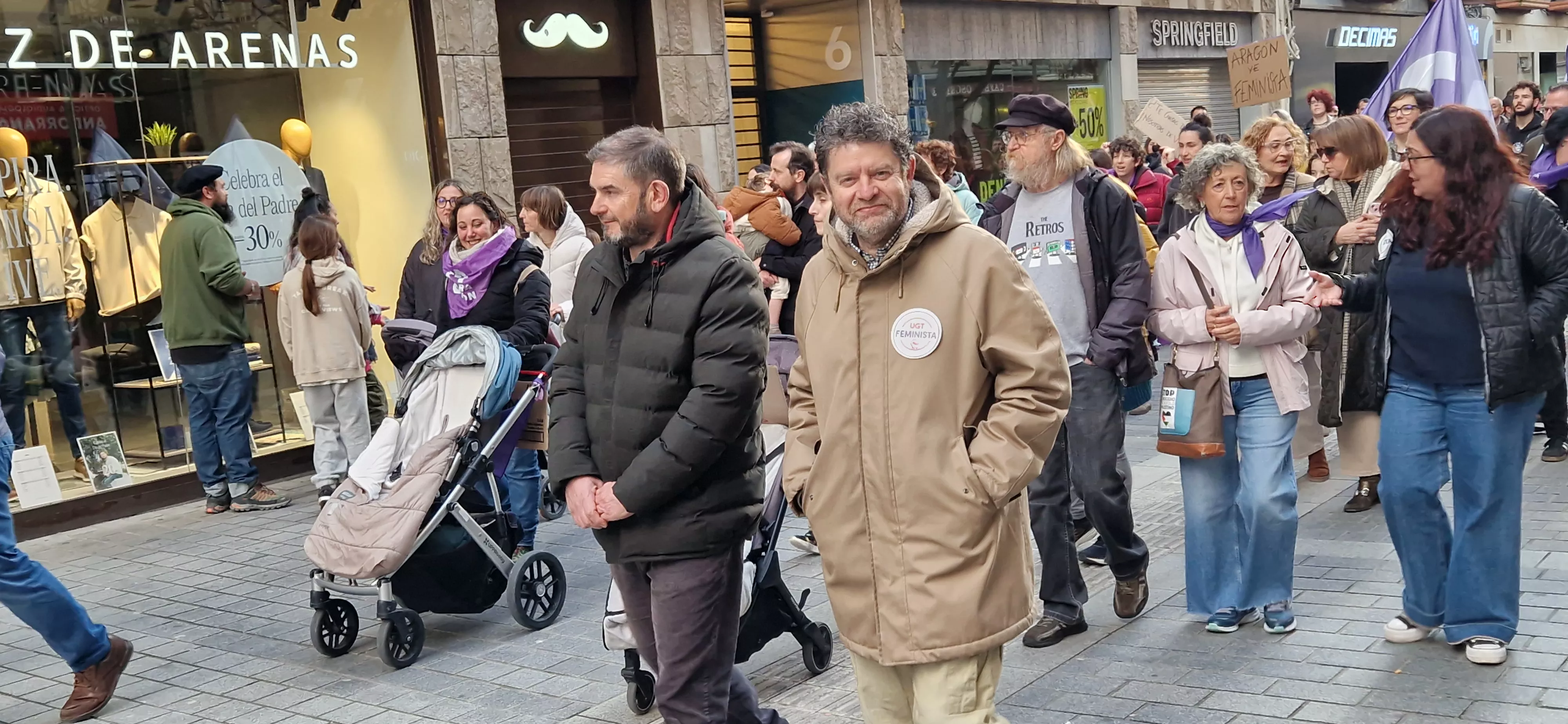 Manifestación del 8M, Día Internacional de la Mujer, en Huesca. Foto Myriam Martínez