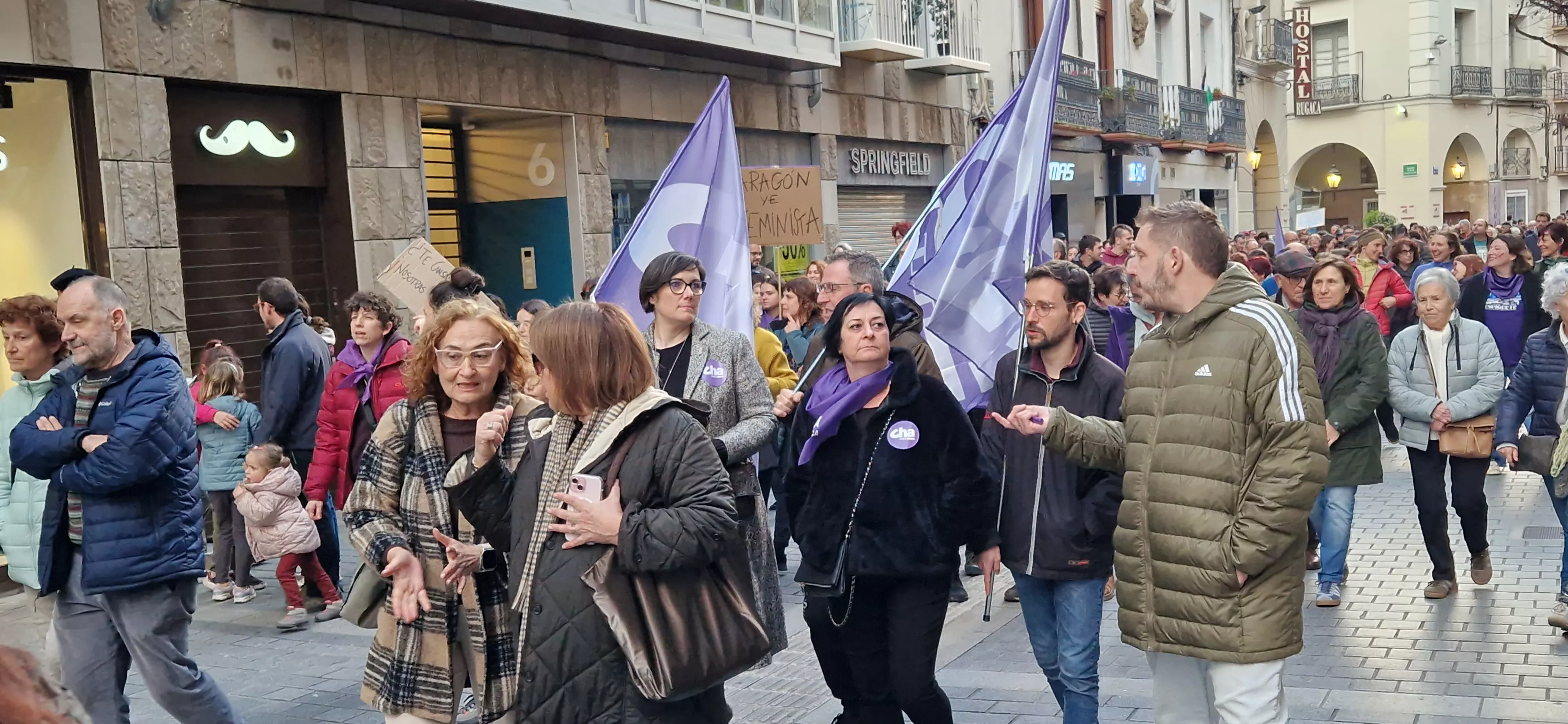 Manifestación del 8M, Día Internacional de la Mujer, en Huesca. Foto Myriam Martínez
