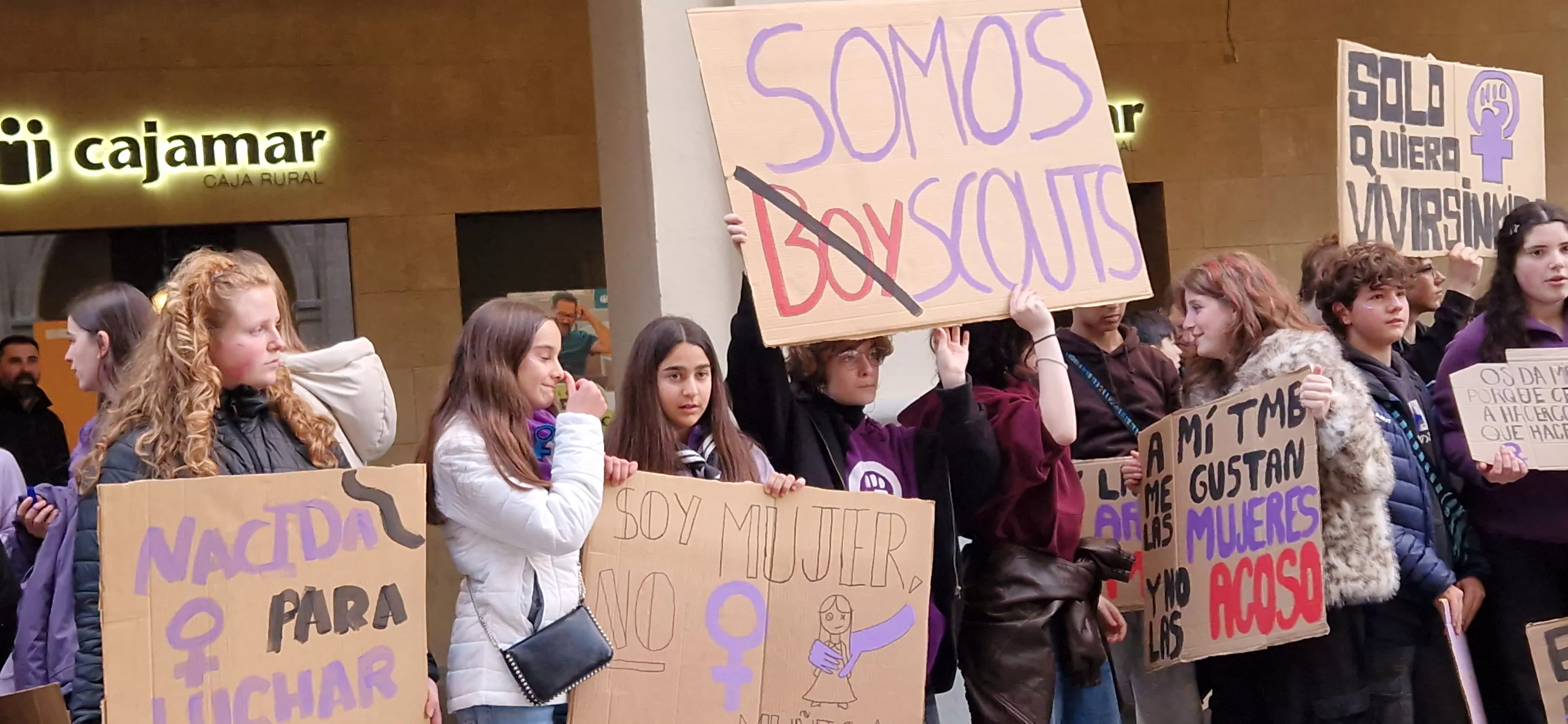 Manifestación del 8M, Día Internacional de la Mujer, en Huesca. Foto Myriam Martínez