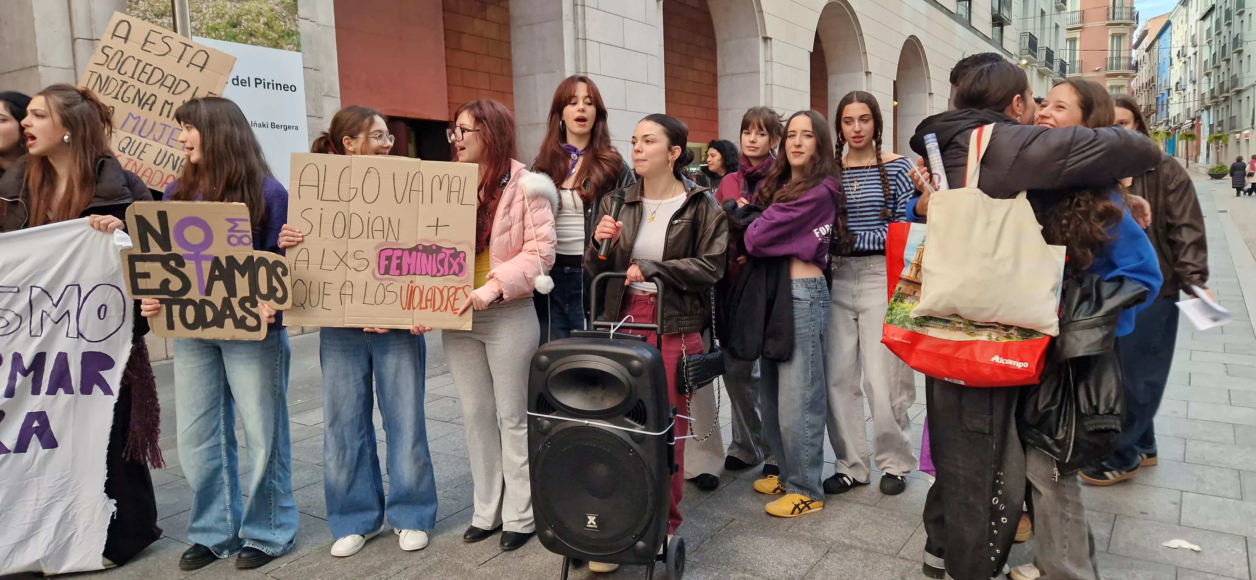 Manifestación del 8M, Día Internacional de la Mujer, en Huesca. Foto Myriam Martínez