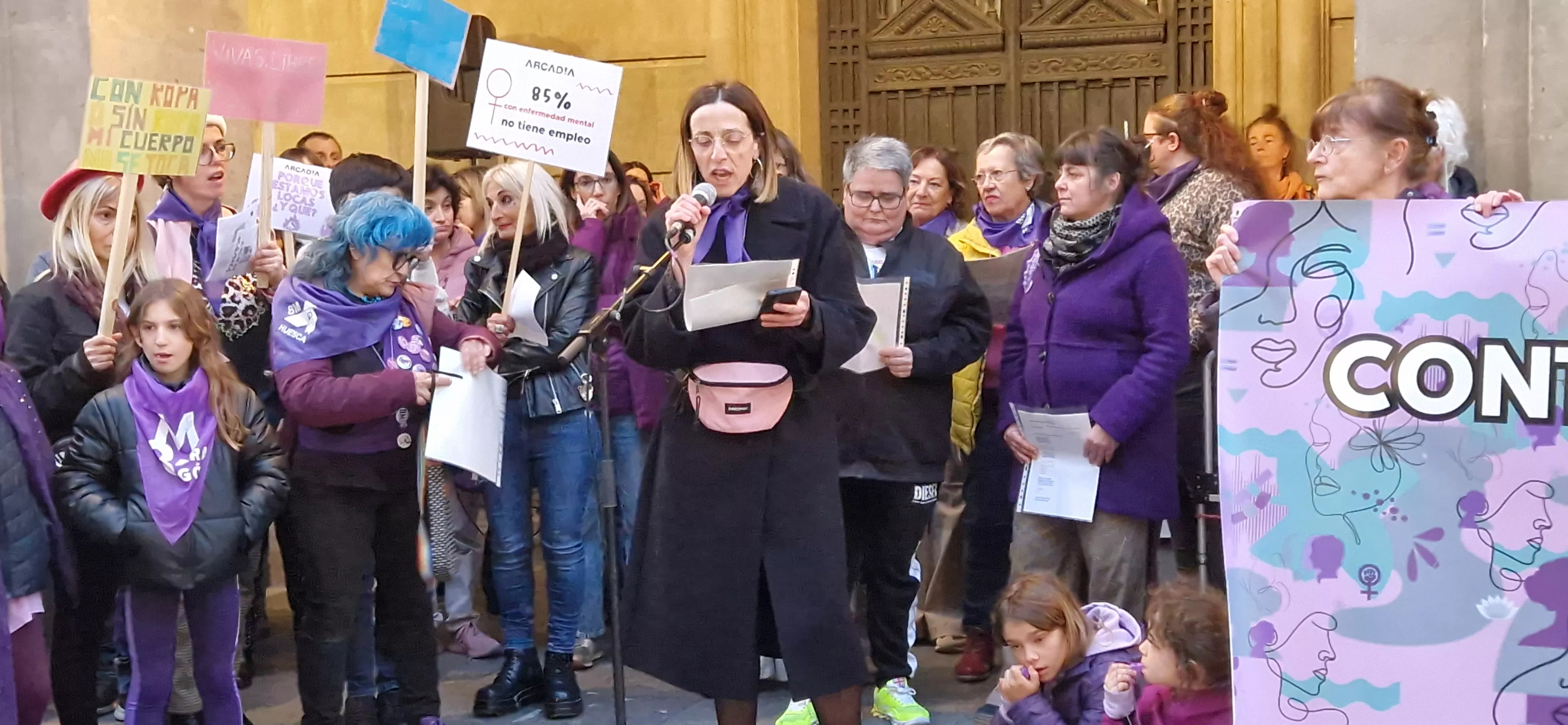 Manifestación del 8M, Día Internacional de la Mujer, en Huesca. Foto Myriam Martínez