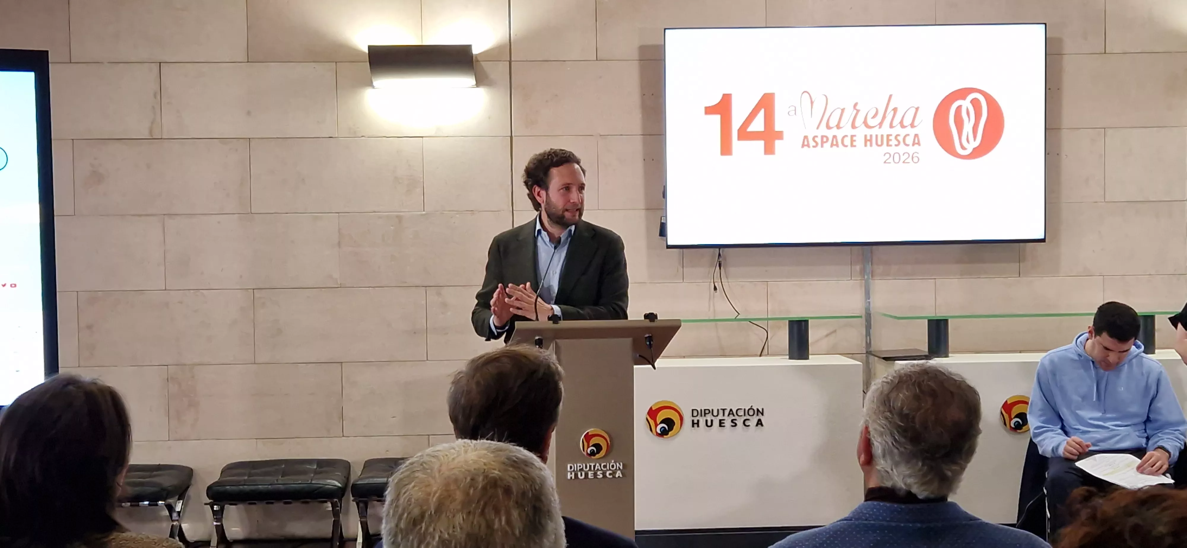 Isaac Claver. Presentación de la 14ª Marcha Aspace Huesca. Foto Myriam Martínez