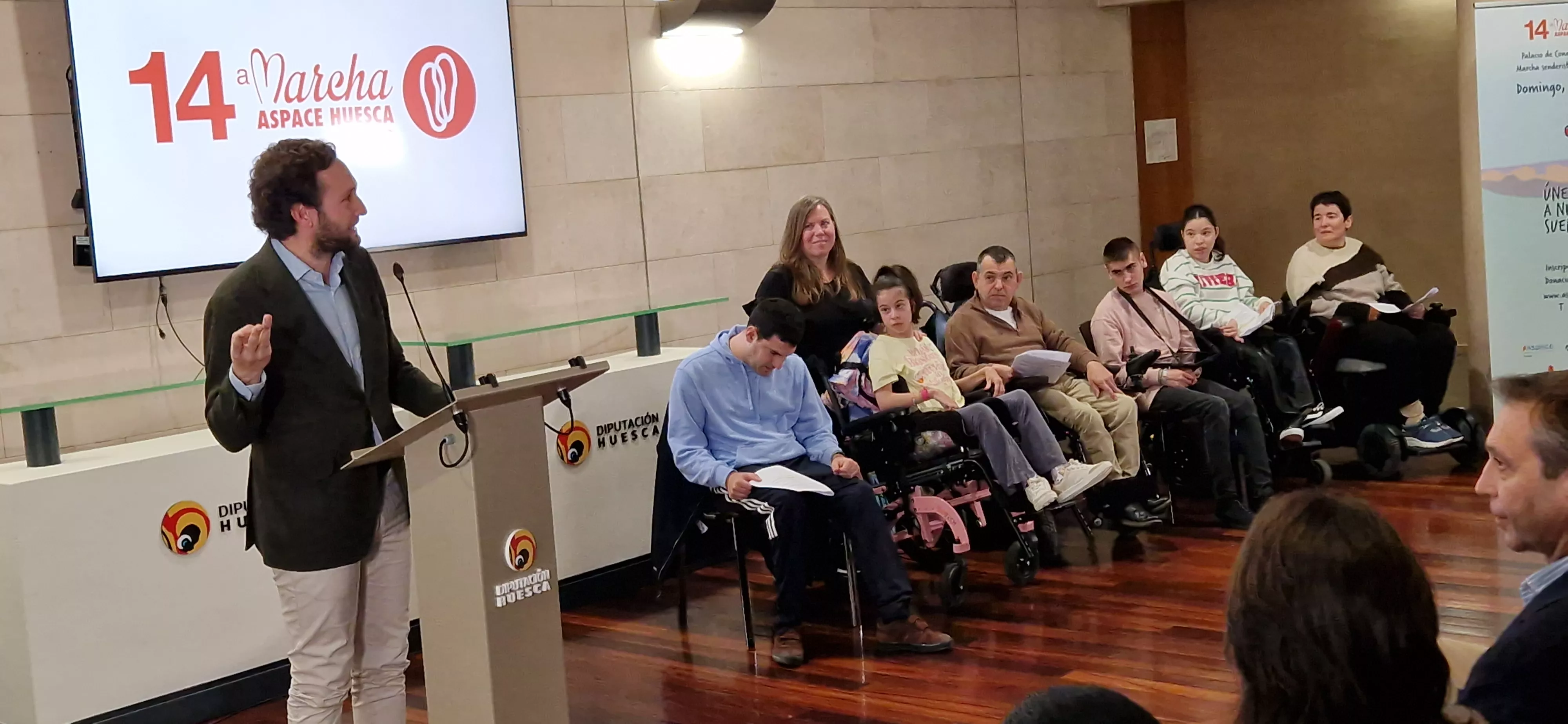 Isaac Claver. Presentación de la 14ª Marcha Aspace Huesca. Foto Myriam Martínez