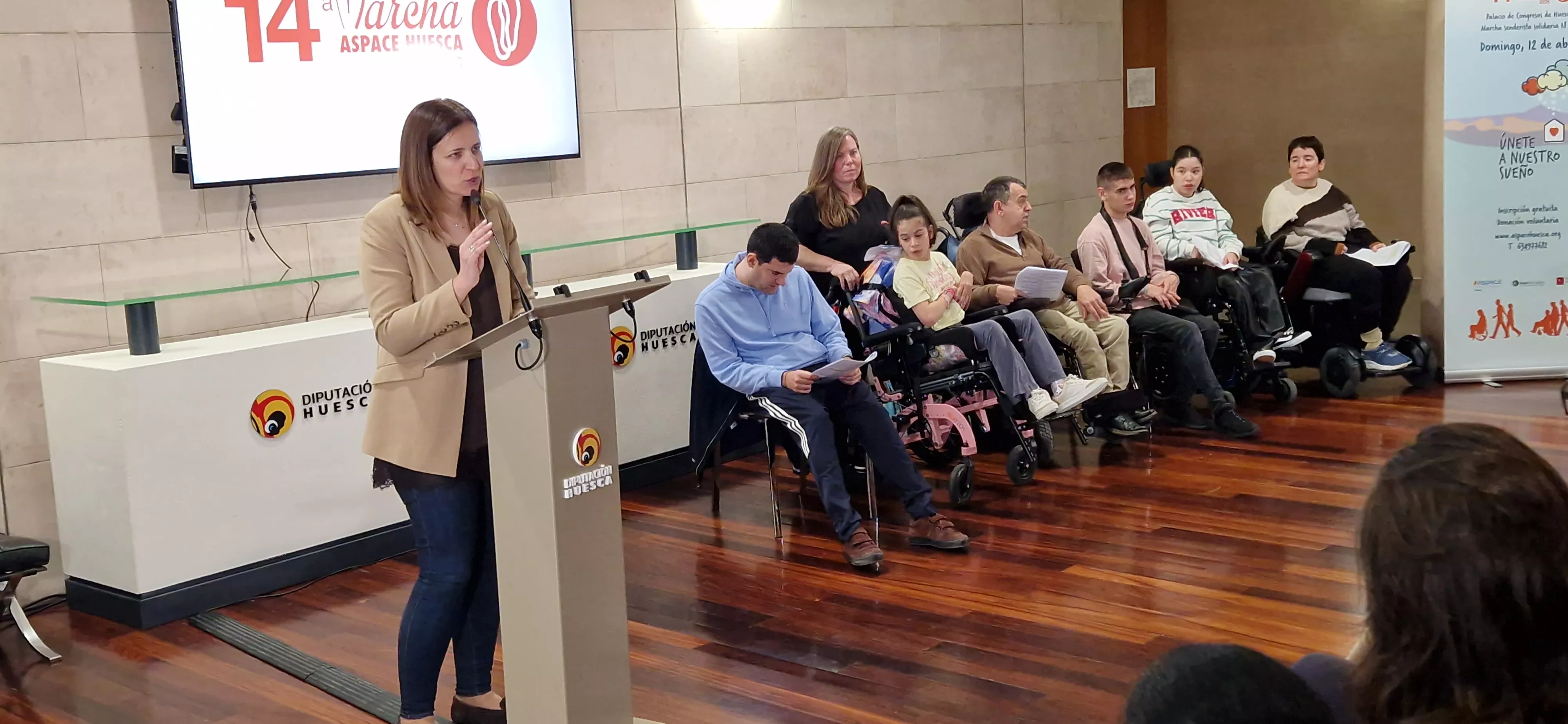 Mónica Soler. Presentación de la 14ª Marcha Aspace Huesca. Foto Myriam Martínez