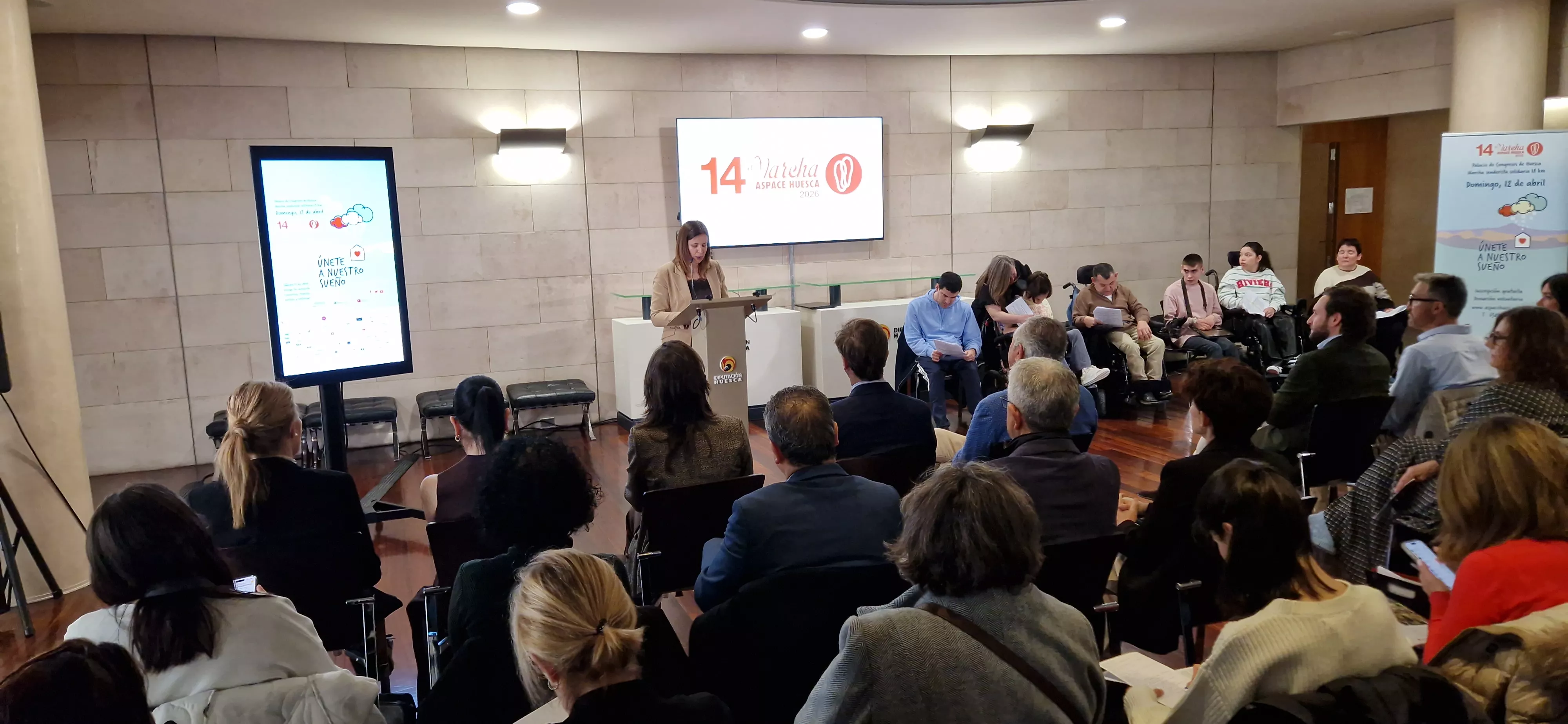 Mónica Soler. Presentación de la 14ª Marcha Aspace Huesca. Foto Myriam Martínez