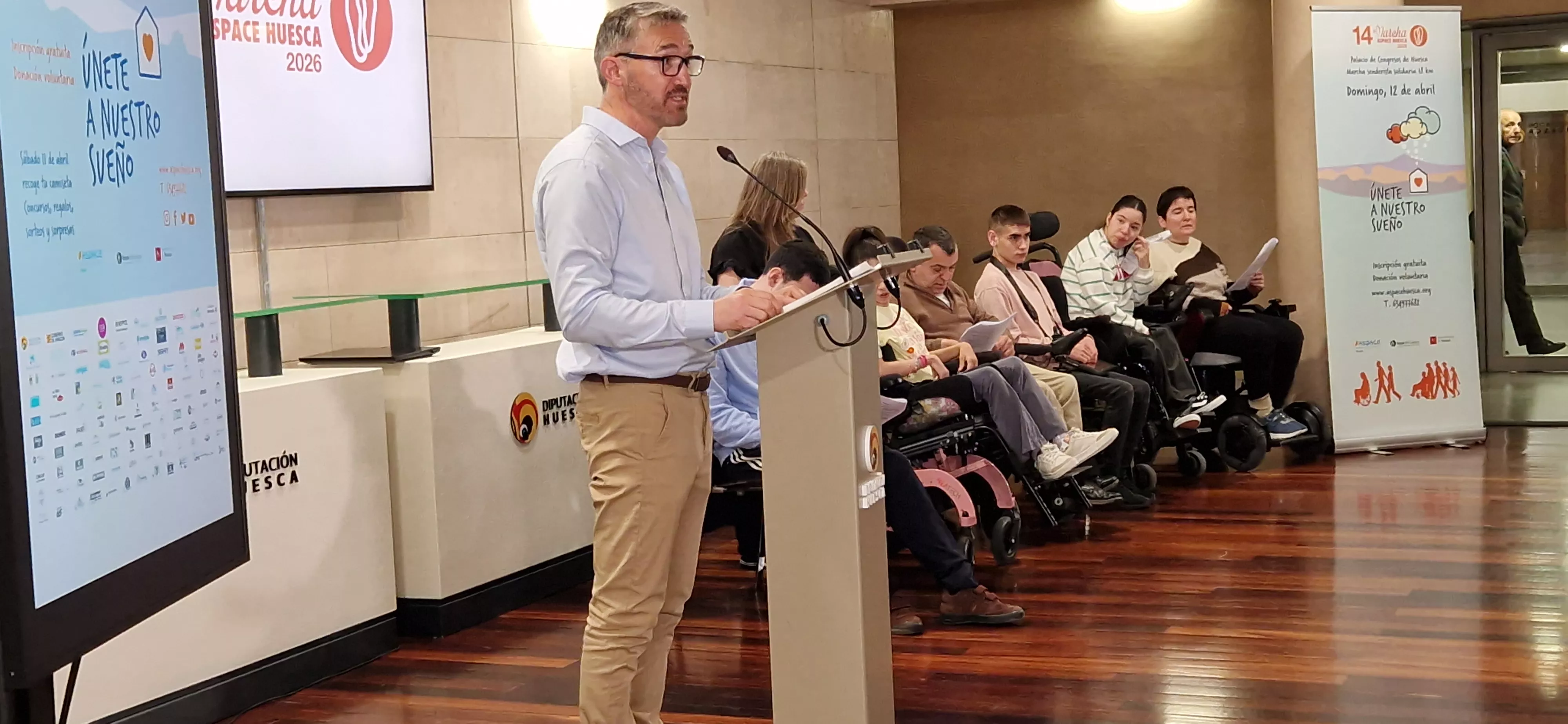 Anselmo Lalueza. Presentación de la 14ª Marcha Aspace Huesca. Foto Myriam Martínez