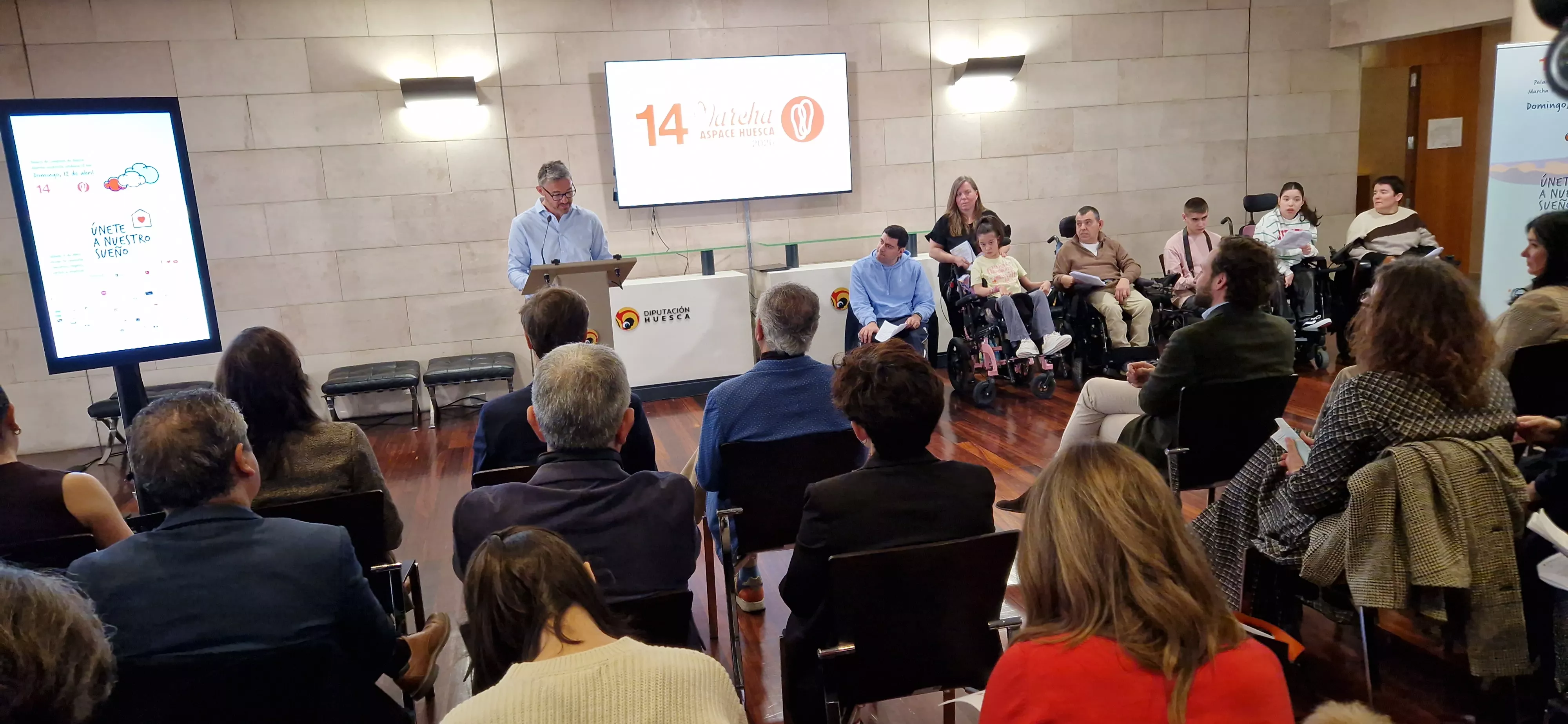 Anselmo Lalueza. Presentación de la 14ª Marcha Aspace Huesca. Foto Myriam Martínez
