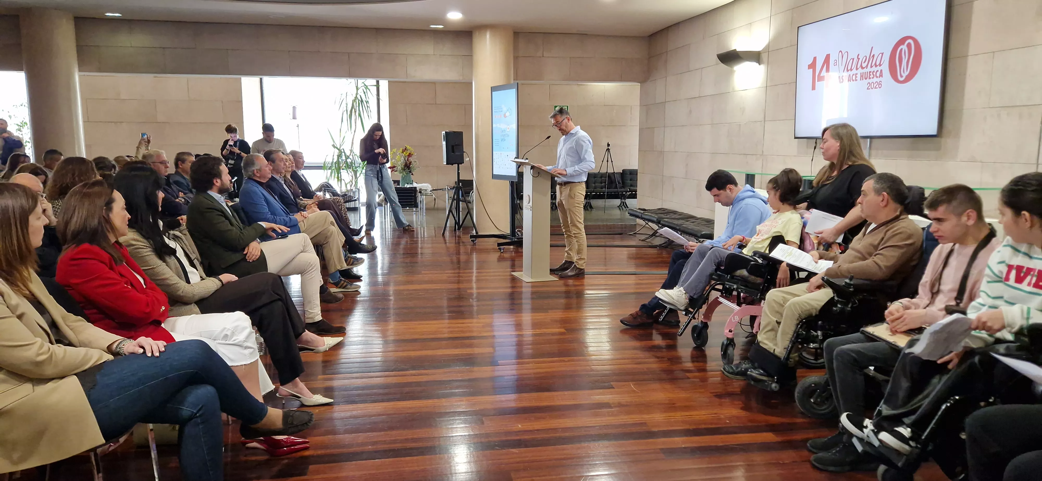 Anselmo Lalueza. Presentación de la 14ª Marcha Aspace Huesca. Foto Myriam Martínez