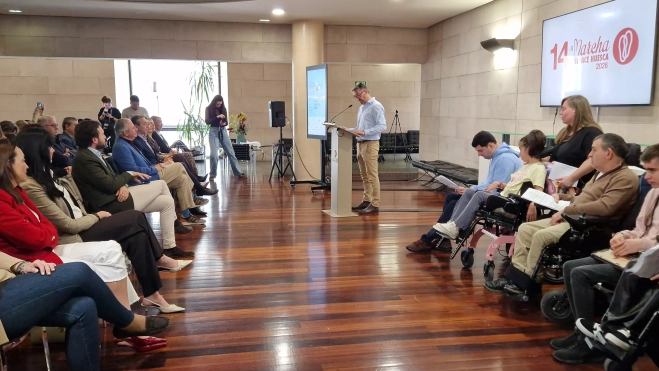 Anselmo Lalueza. Presentación de la 14ª Marcha Aspace Huesca. Foto Myriam Martínez