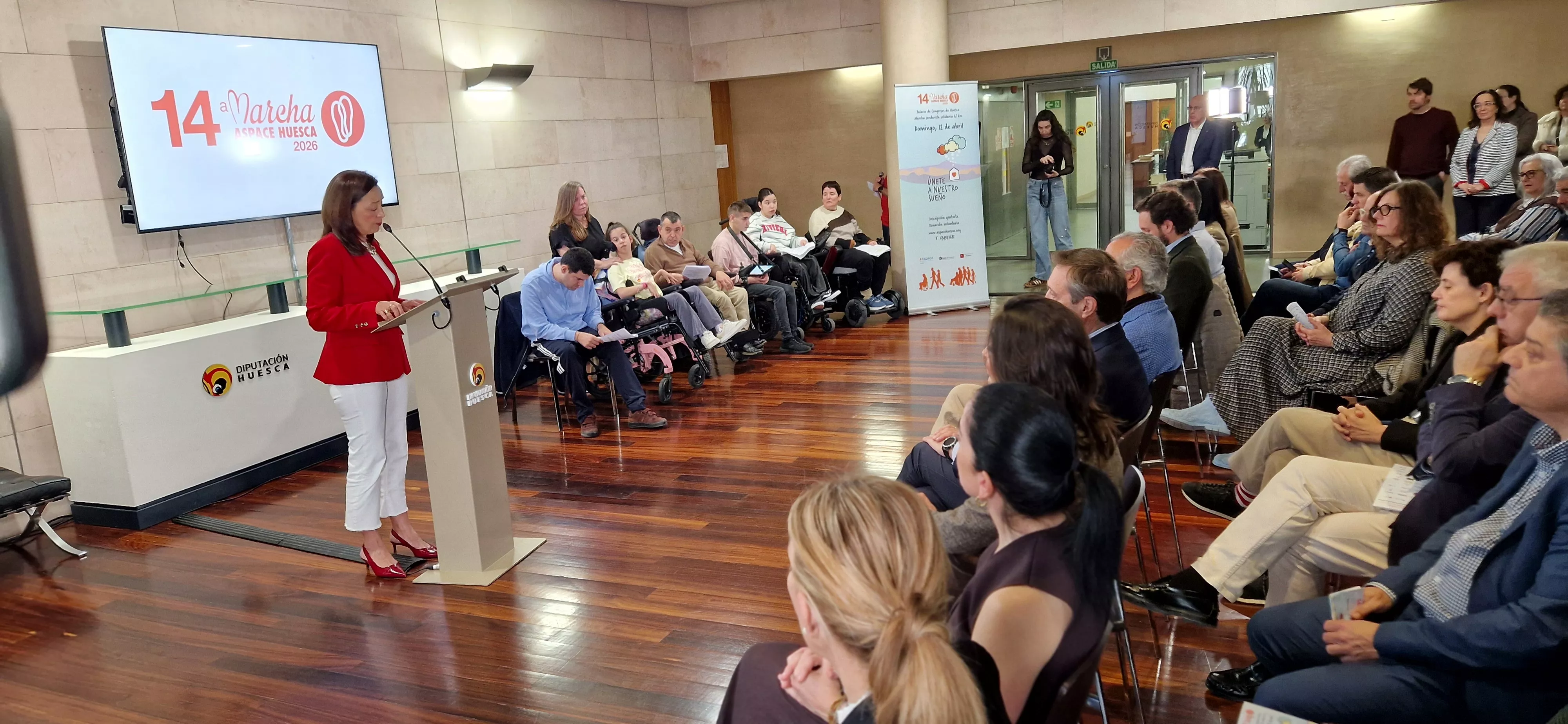 Carmen Susín. Presentación de la 14ª Marcha Aspace Huesca. Foto Myriam Martínez