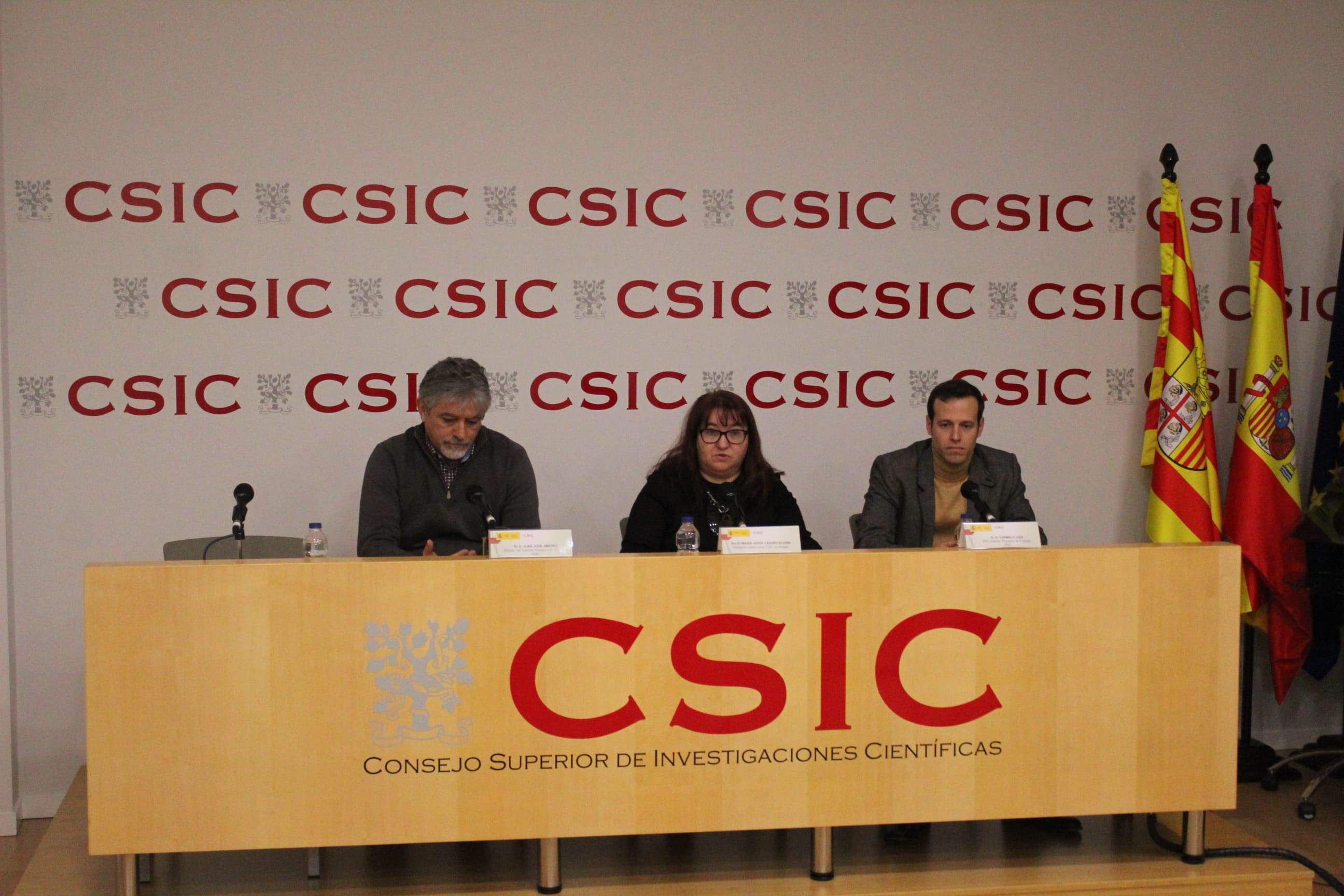 Juan José Jiménez, María Jesús Lázaro y Carmelo Juez, en la presentación