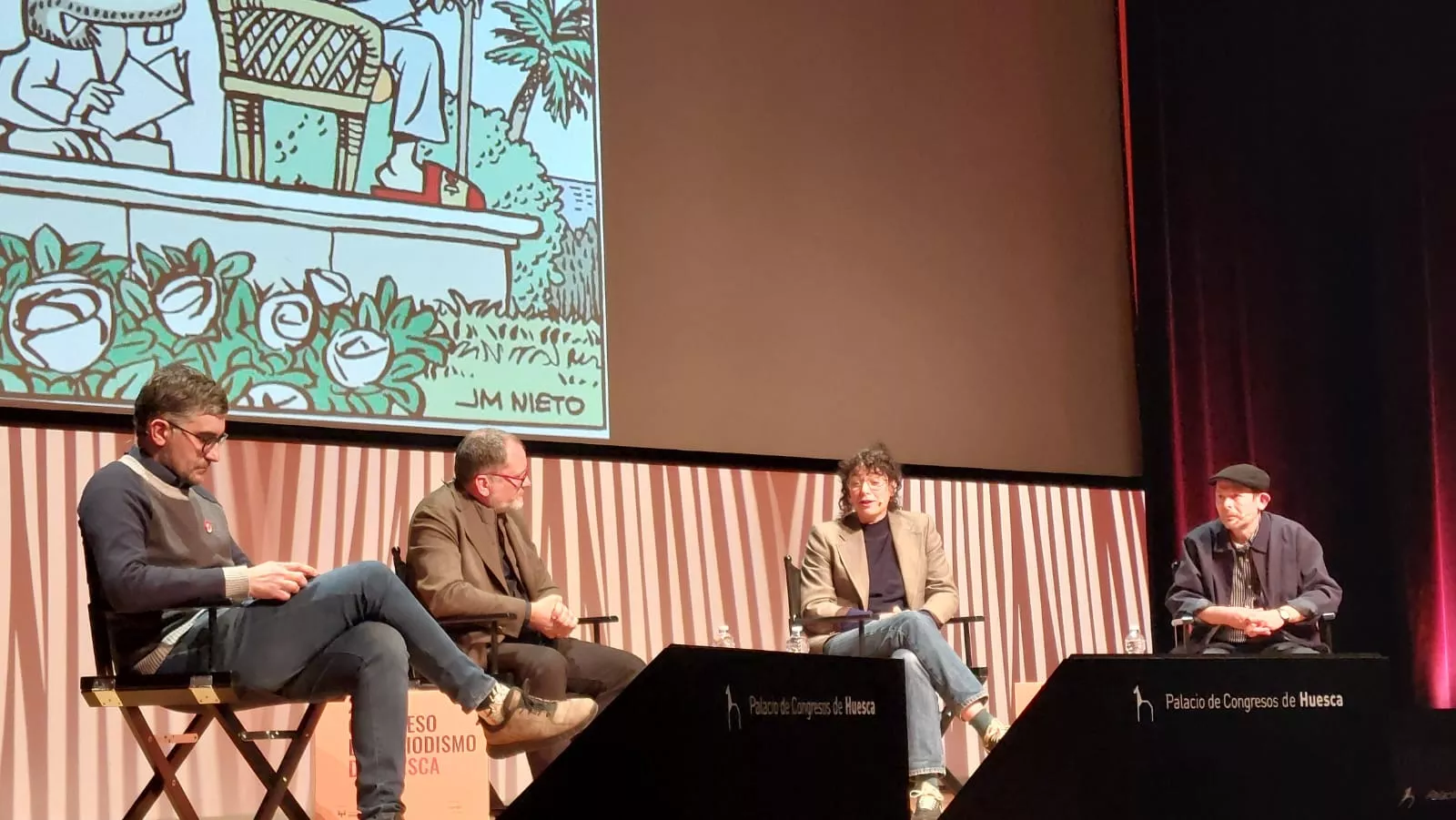 Óscar Senar, José María Nieto, Camille Vannier y Alberto Calvo, el humor en tiempo de ruido