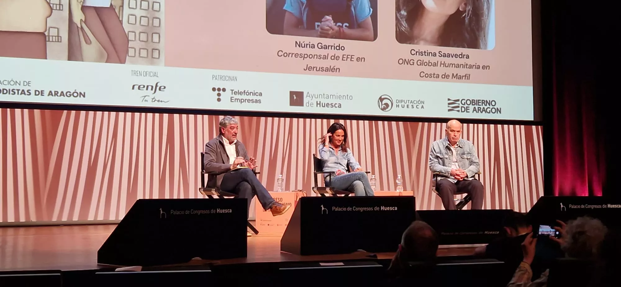 Ángel Gonzalo, Cristina Saavedra y Kayed Hammad. Foto Myriam Martínez