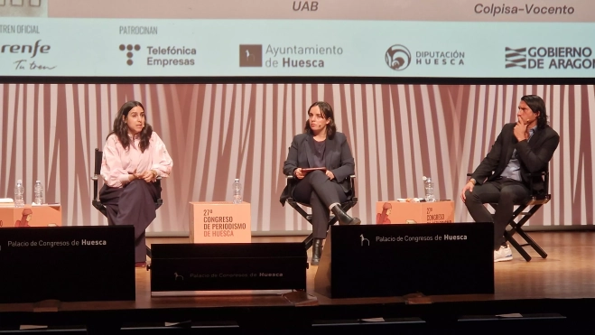 Sara I. Belled, Emma Esser y Santiago Tejedor. Foto Myriam Martínez