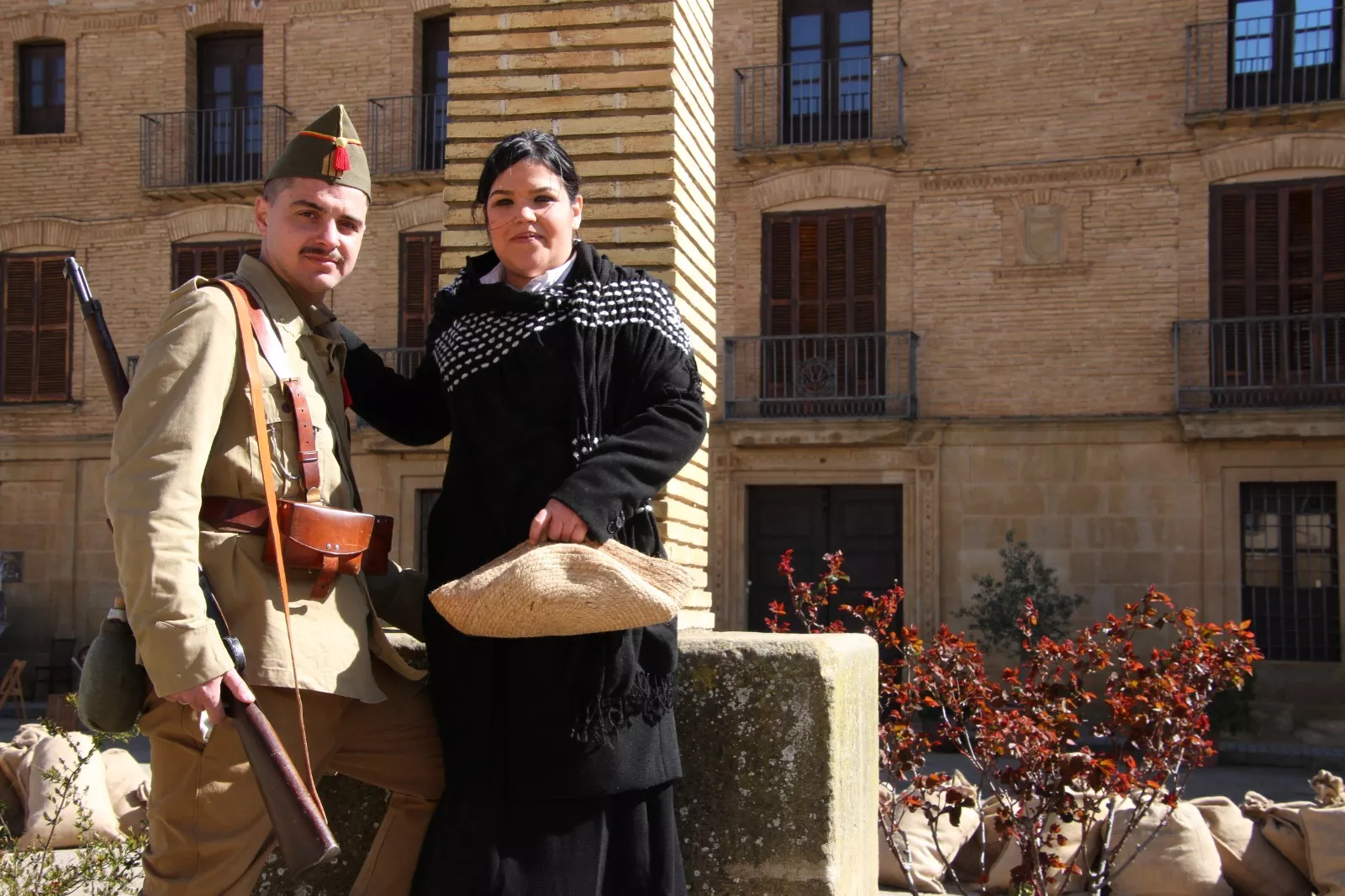 Recreación en Siétamo de la guerra de 1936. Foto Carlos Neofato