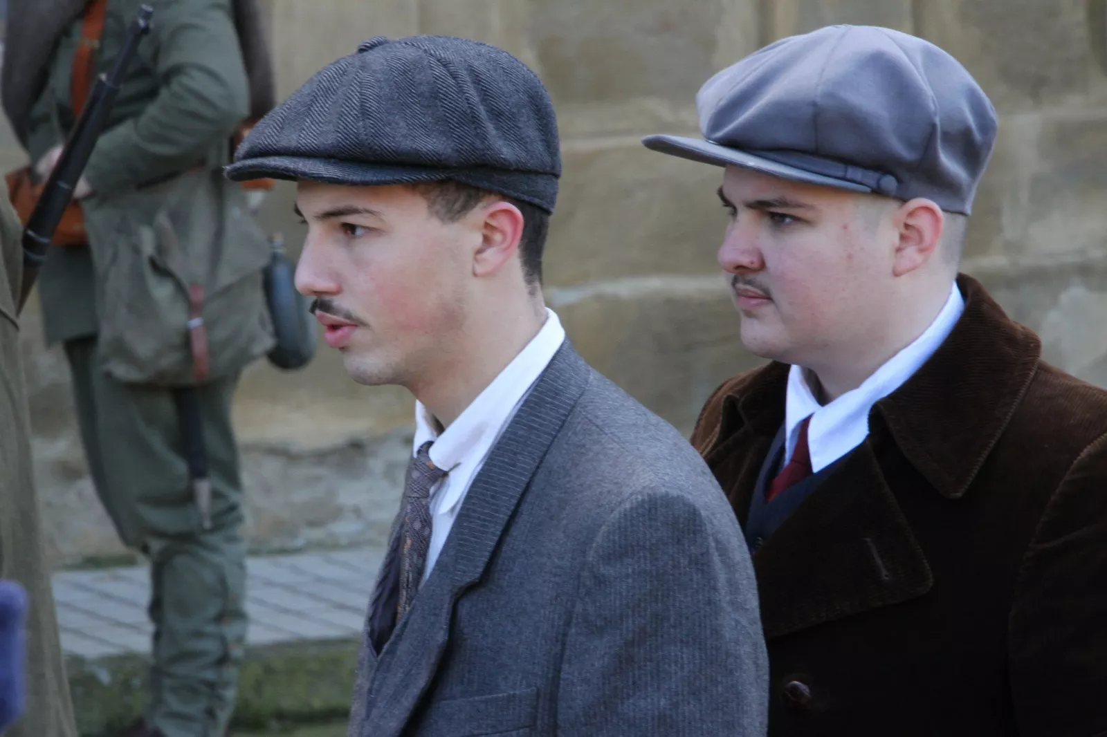 Recreación en Siétamo de la guerra de 1936. Foto Carlos Neofato