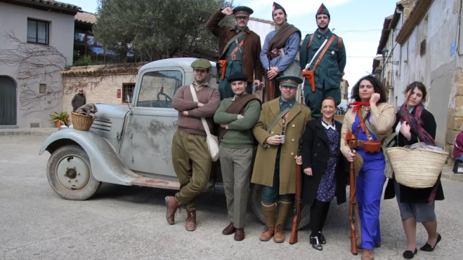 Recreación en Siétamo de la guerra de 1936. Foto Carlos Neofato