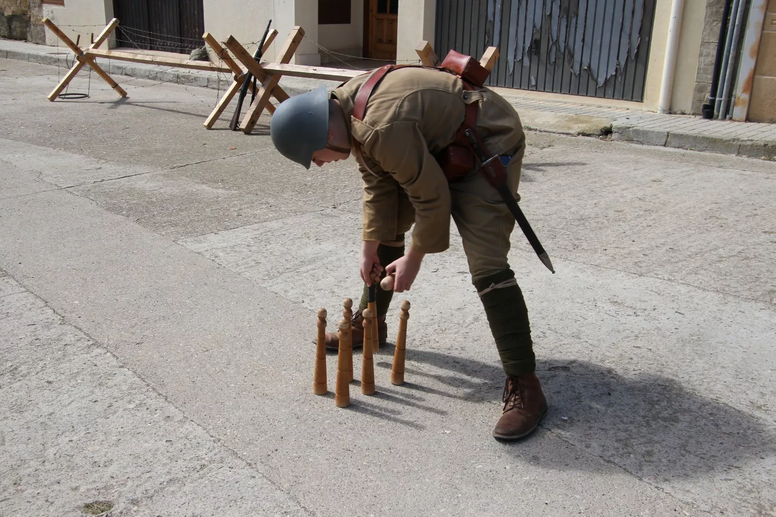 Recreación en Siétamo de la guerra de 1936. Foto Carlos Neofato