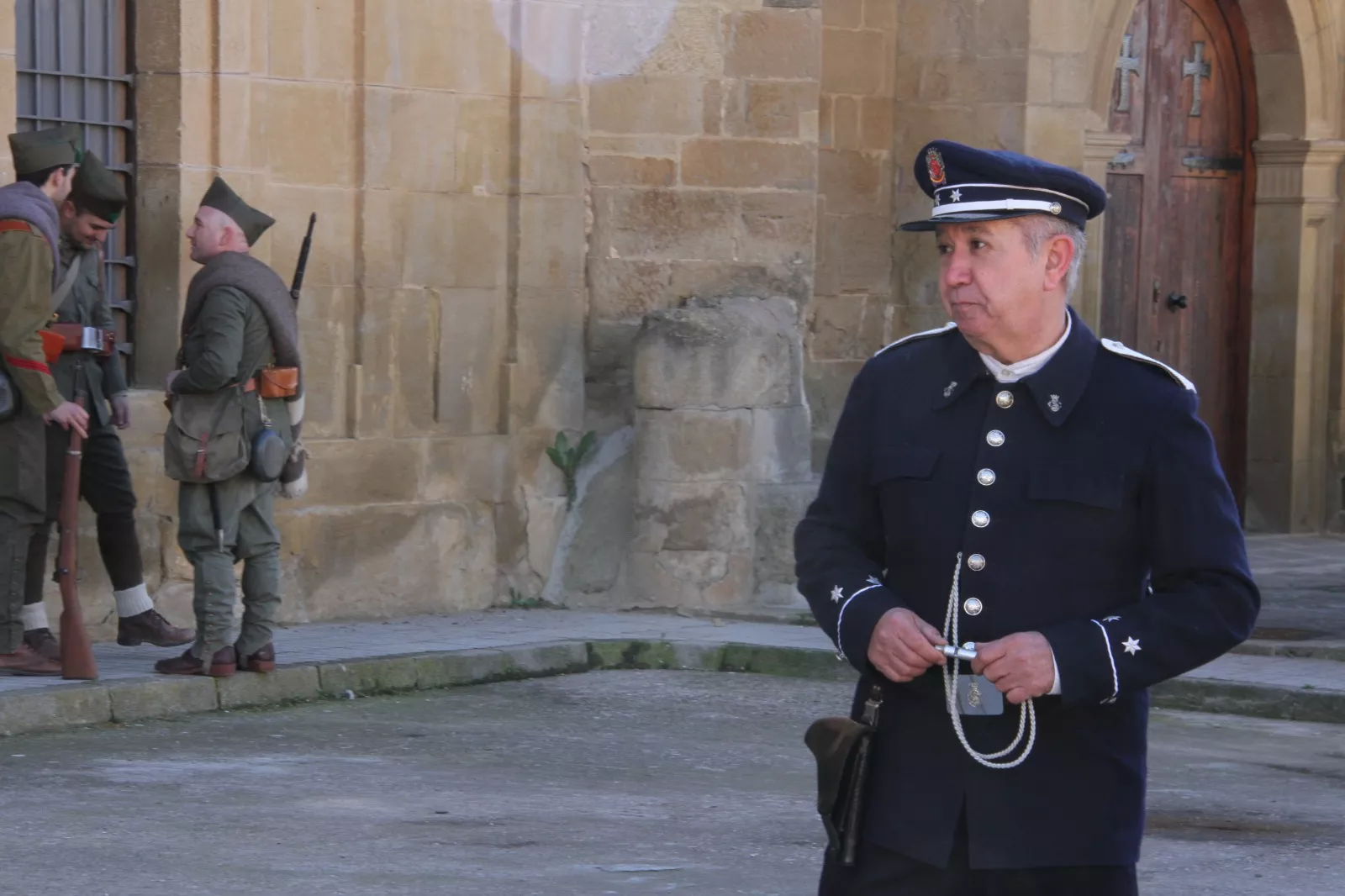 Recreación en Siétamo de la guerra de 1936. Foto Carlos Neofato