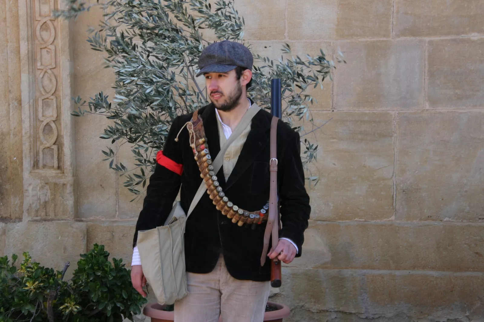 Recreación en Siétamo de la guerra de 1936. Foto Carlos Neofato