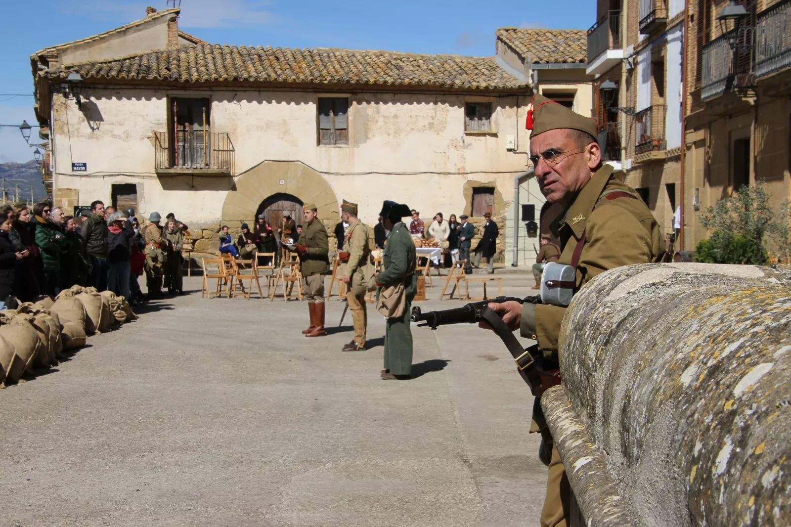 Recreación en Siétamo de la guerra de 1936. Foto Carlos Neofato