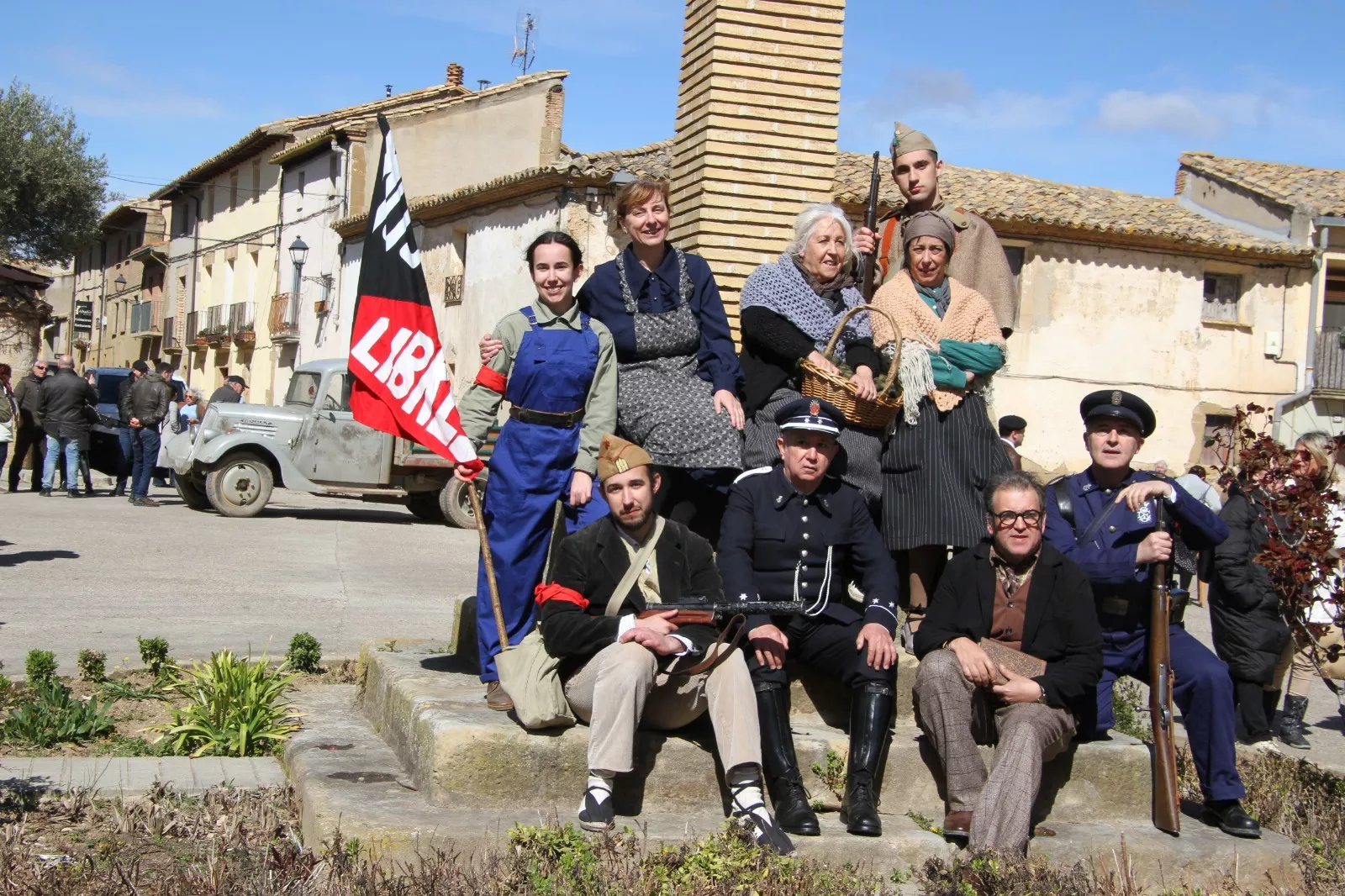 Recreación en Siétamo de la guerra de 1936. Foto Carlos Neofato