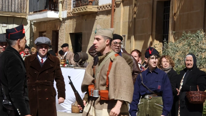Recreación en Siétamo de la guerra de 1936. Foto Carlos Neofato