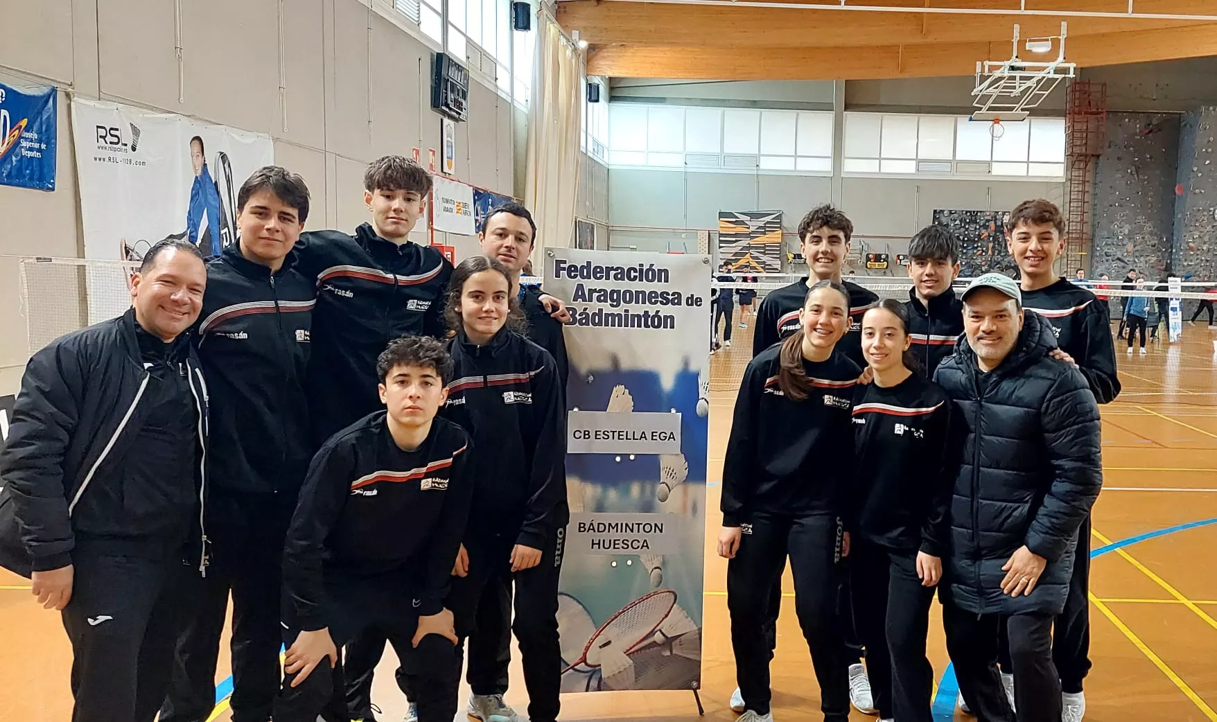 El Bádminton Huesca en la jornada de Liga en Alfajarín.