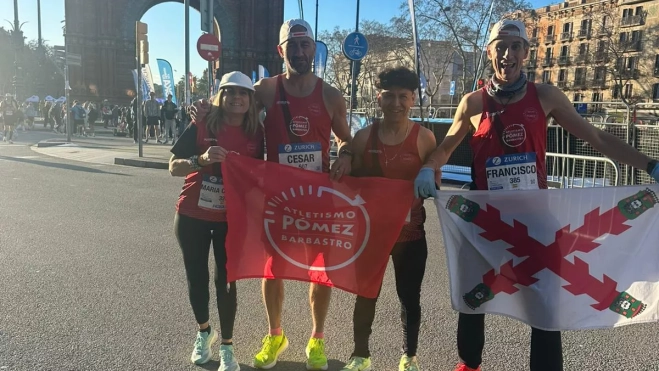 Cuarteto del Atletismo Pómez en Barcelona.