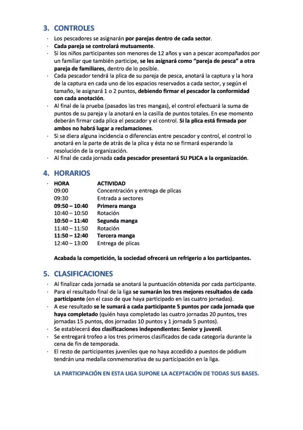 Normas de la competición