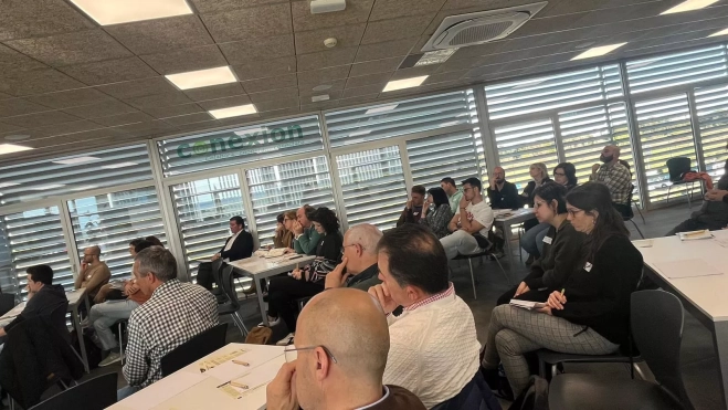 Asistentes a la jornada en Huesca del Life-Nitrazens. Foto Mercedes Manterola