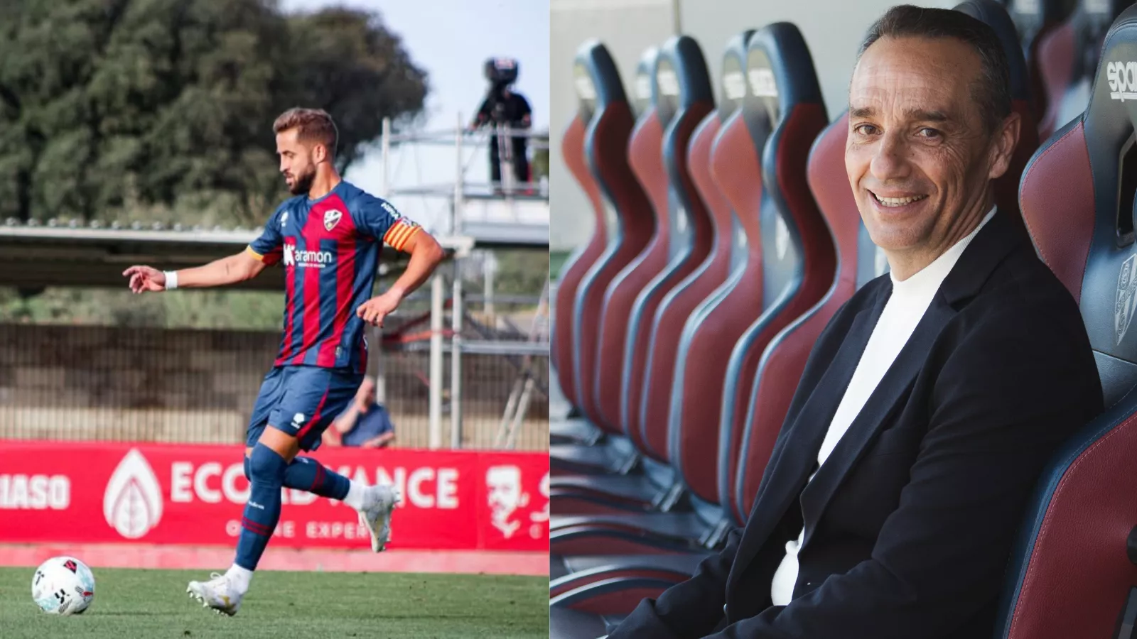 Jorge Pulido y José Luis Oltra. Foto: SD Huesca