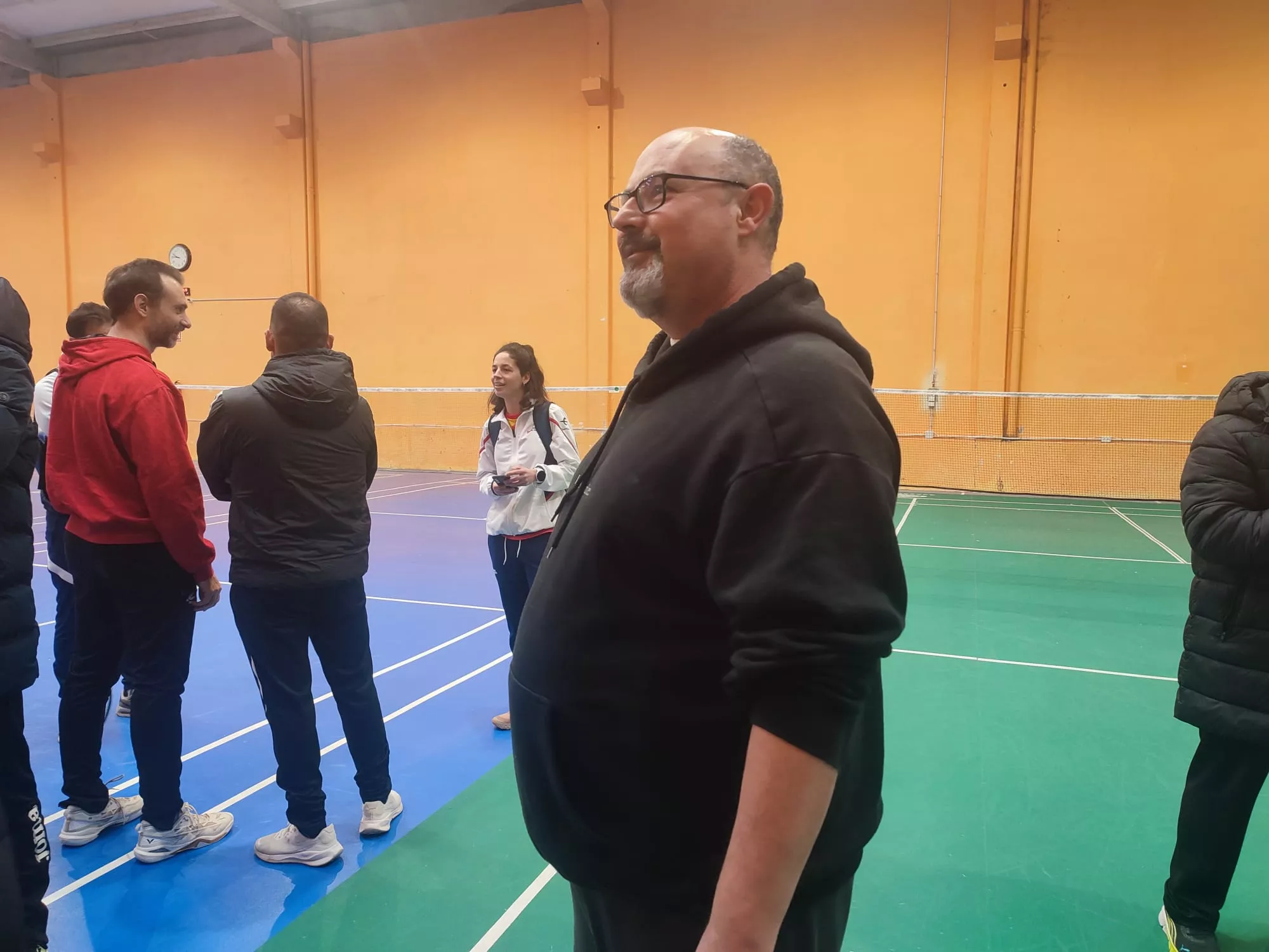 Ernesto García, momentos antes de iniciarse la concentración en Huesca.