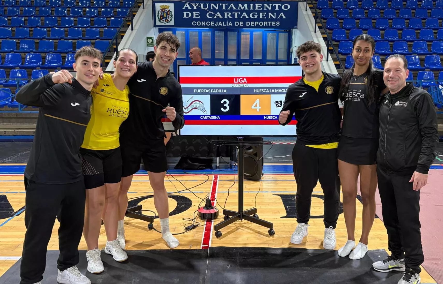Badminton Huesca La Magia, tras su victoria en Cartagena.