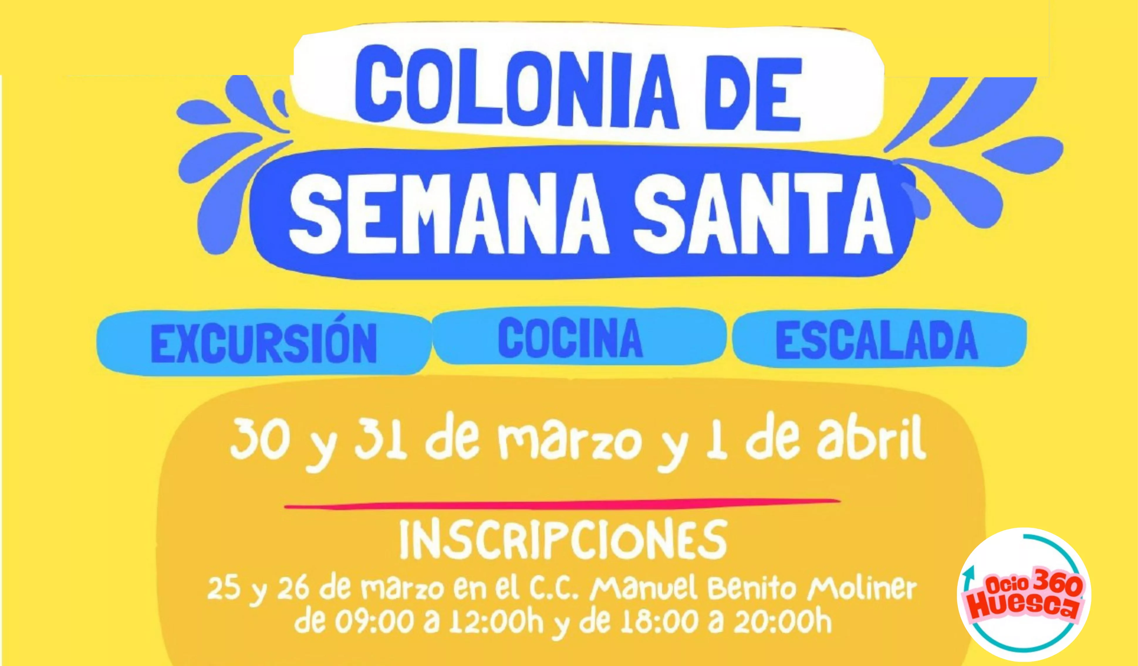 El Ayuntamiento de Huesca organiza tres jornadas de actividades para jóvenes en Semana Santa.